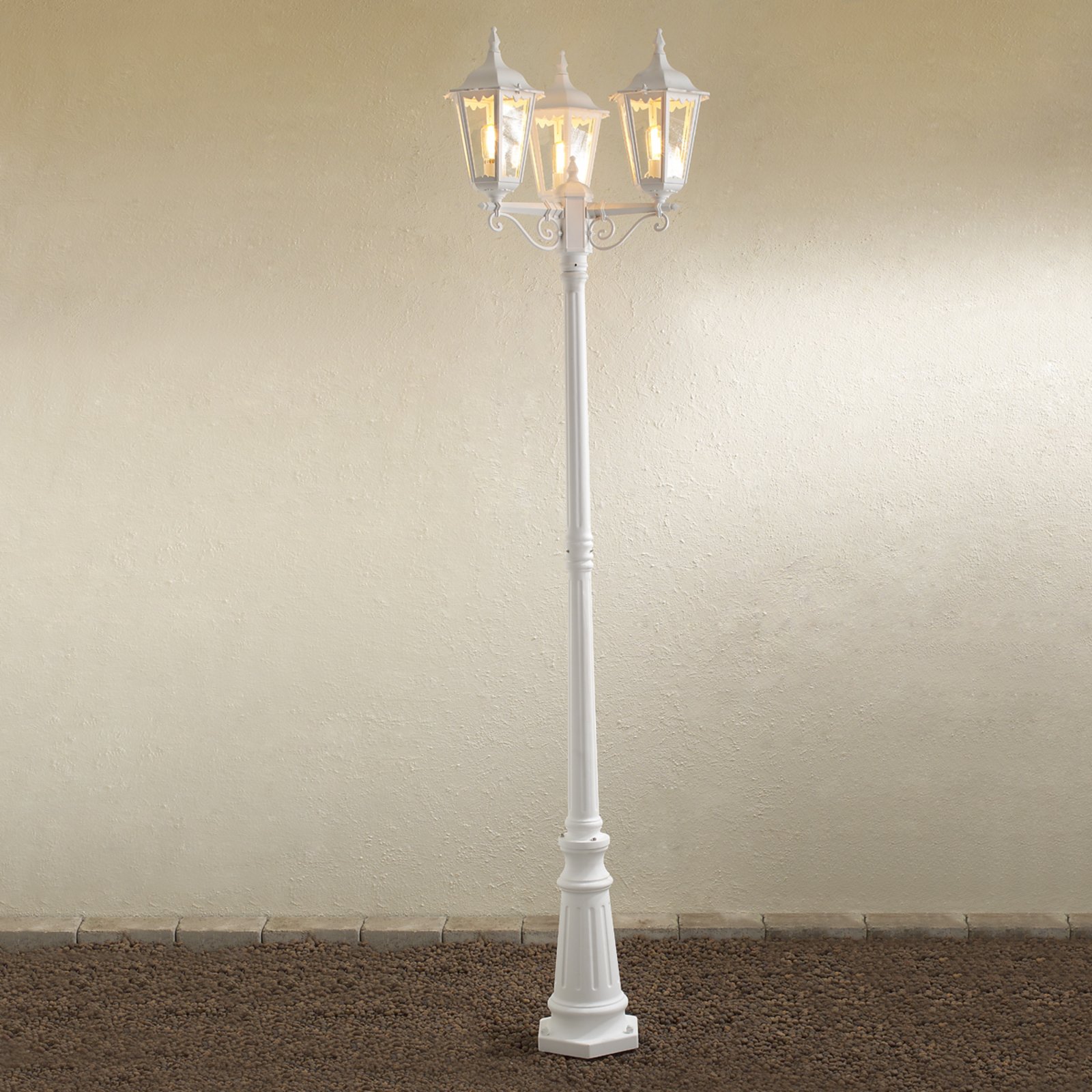 Mastlamp Firenze, 3-lamps, wit