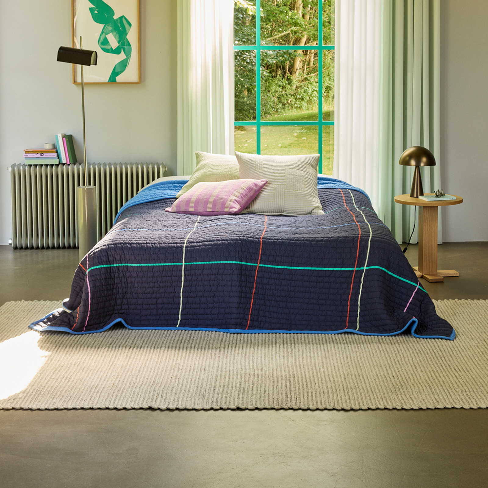 Cuvertură Sen albastru închis, lungime 260 cm - Hübsch