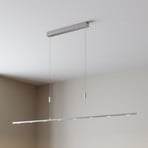 LED hanglamp Lucande Arnik, 180 cm, nikkelkleurig, dimbaar