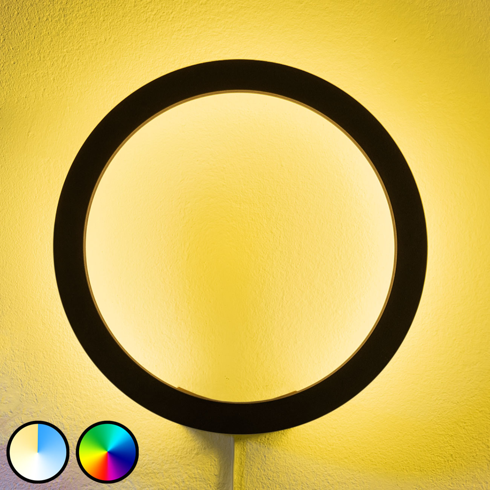 PHILIPS HUE Philips Hue Sana LED wall light, RGBW, black, for Living / Dining Room, aluminium, plastic, 20 W, energy efficiency: A