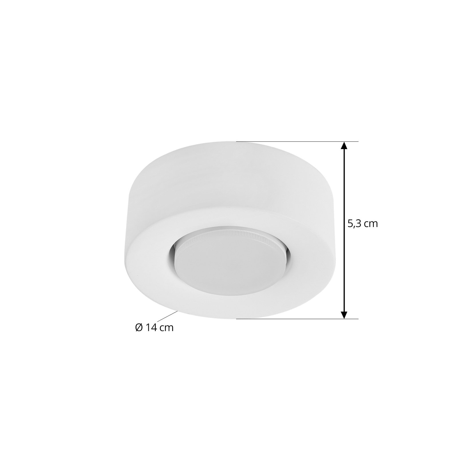 Lindby plafondlamp Levia, 1-lamp, Ø 14 cm, wit, gips