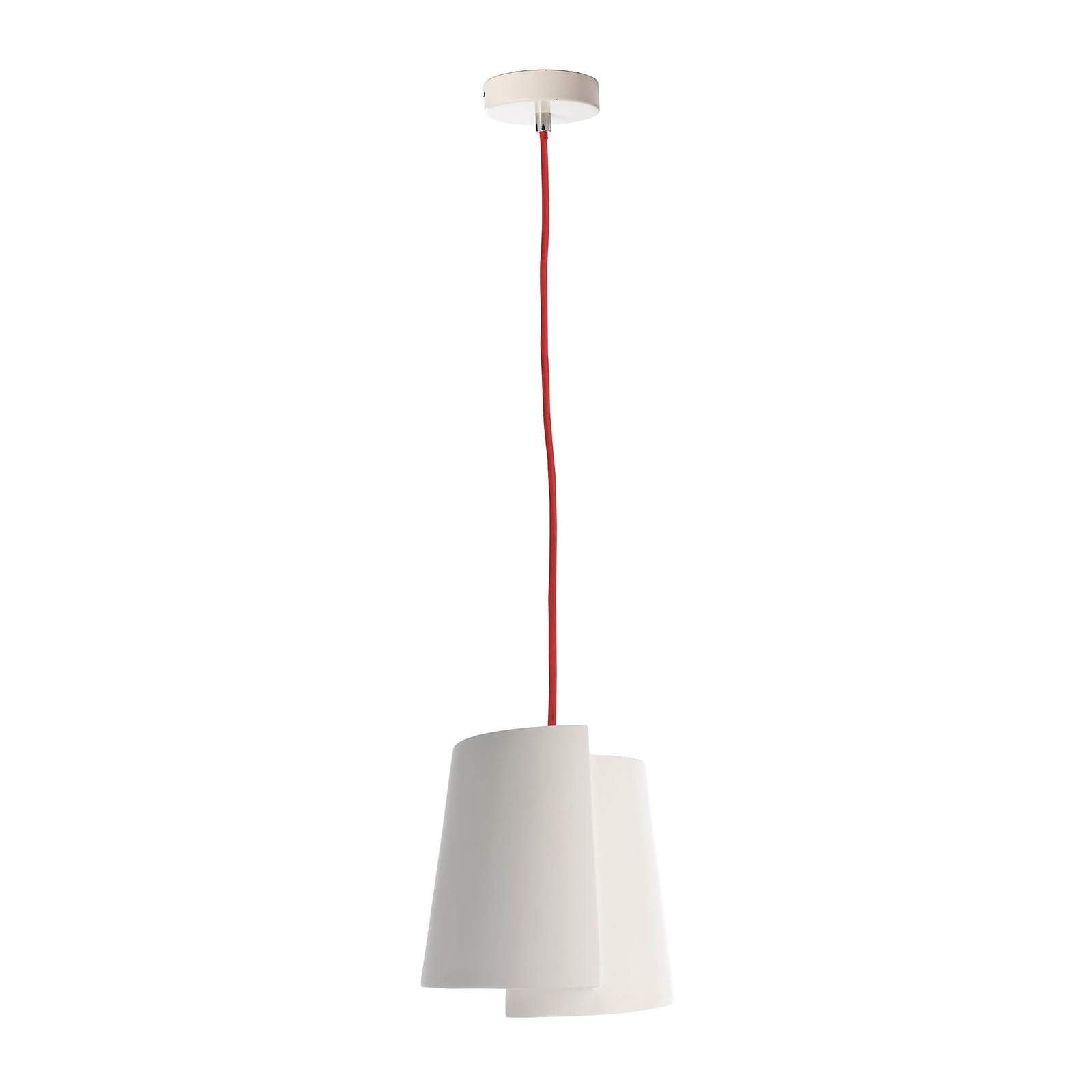 Deko-Light Twister II hanging light, white, Ø 28 cm, for Living / Dining Room, plaster, E27, 40 W, energy efficiency: A++, H: 28.2 cm