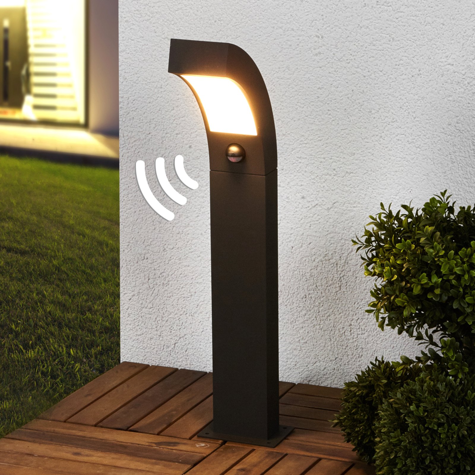 Lennik Außen Gartenleuchte w/Sensor H60 Graphite - Lucande