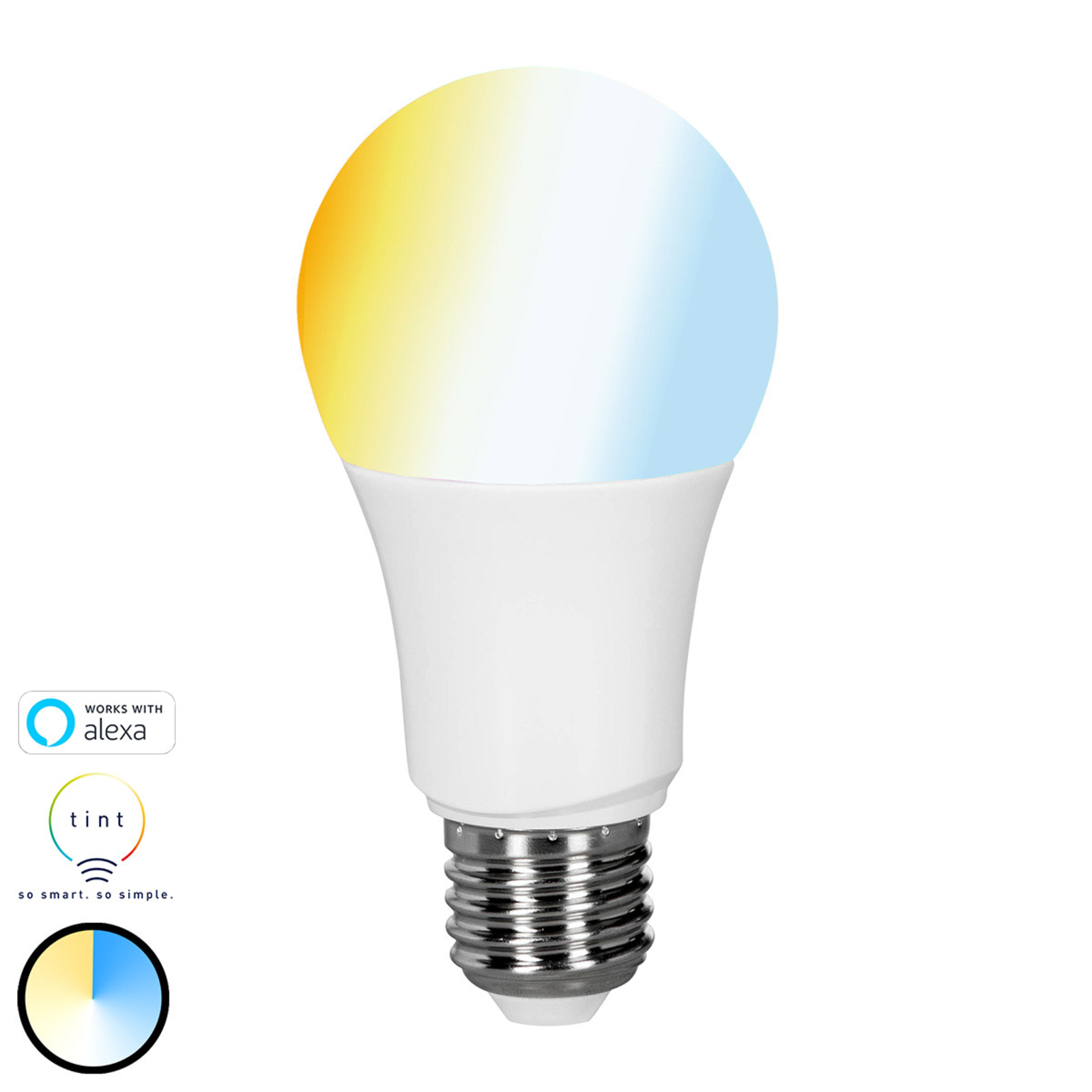 Müller Licht tint white bombilla LED E27 9W, CCT