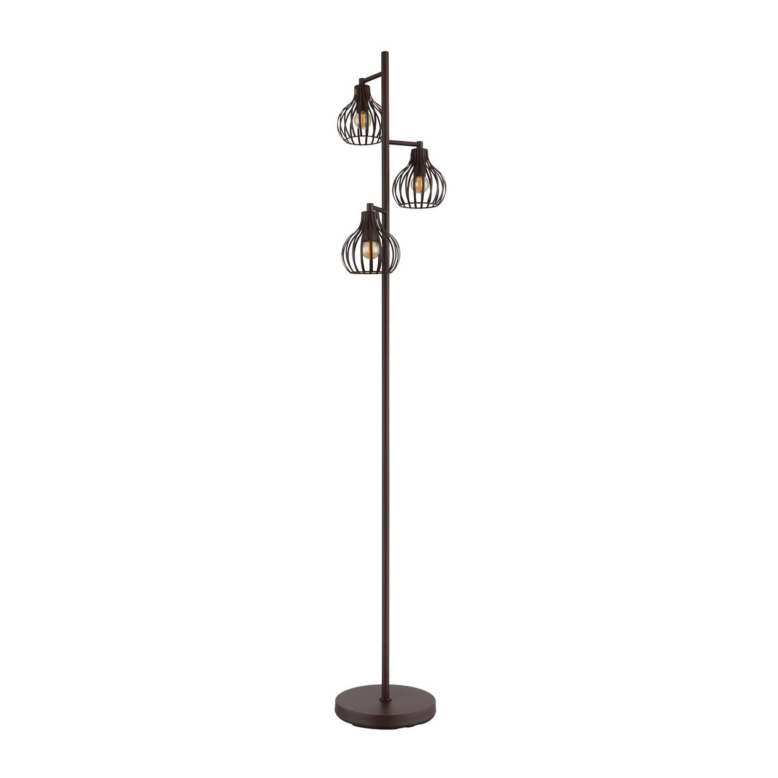 Stehlampe Mateo, rostfarben, Metall, 161 cm, 3-flammig, E14