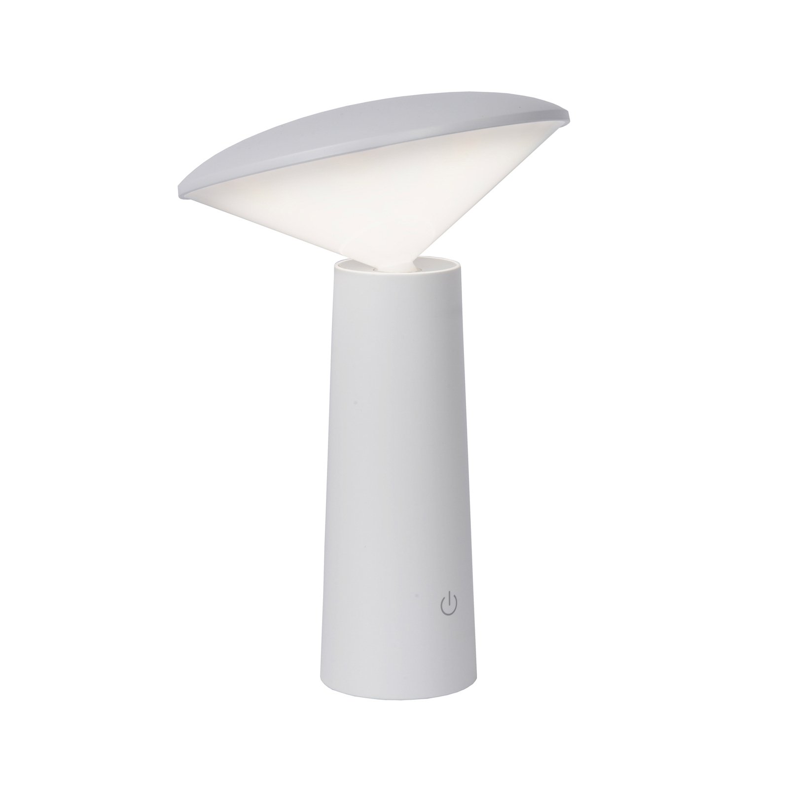 LED āra galda lampa Jive, uzlādējams akumulators, aptumšojama, balta