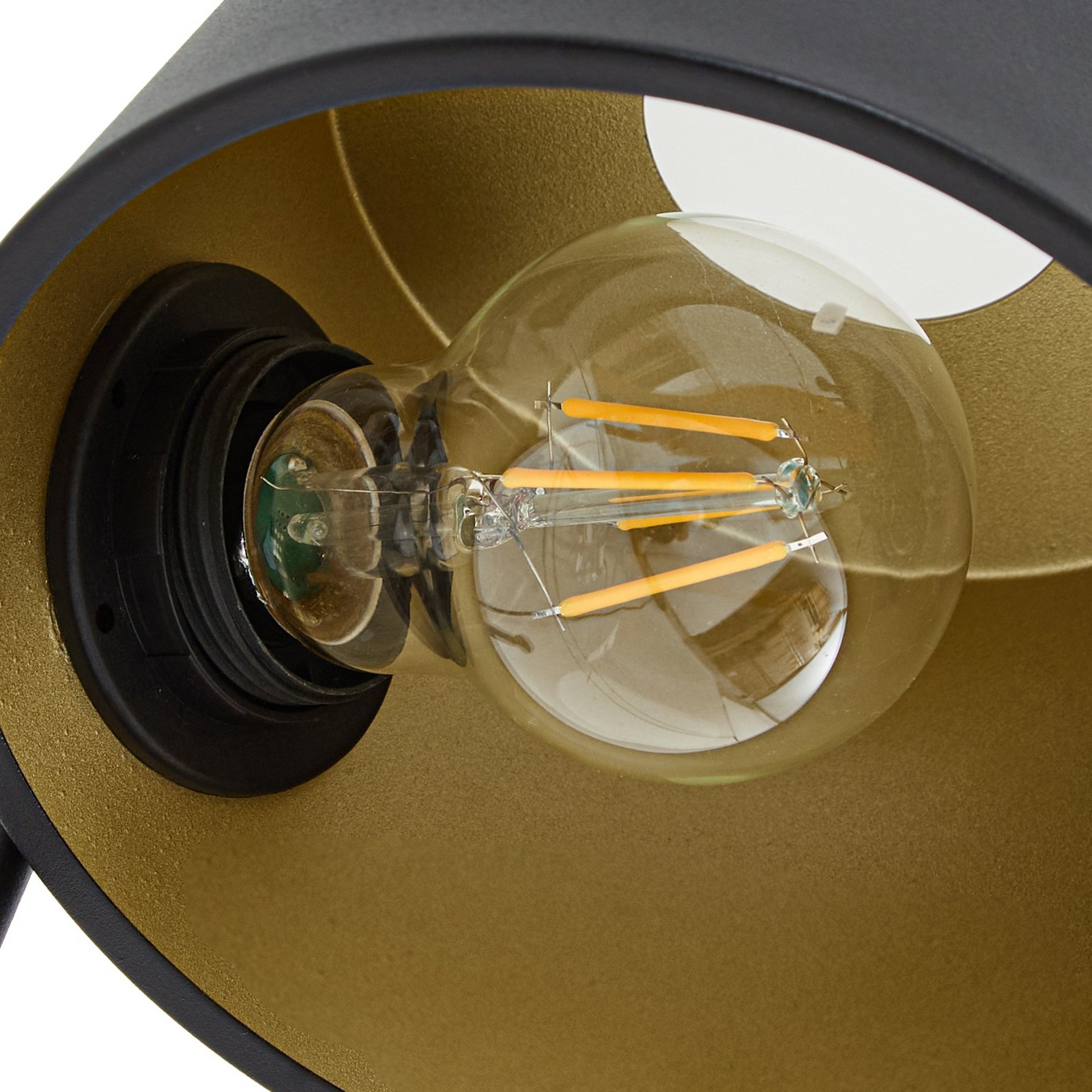 Silka fali lámpa, 14 cm, fekete, rugalmas, dugasz - Lucande