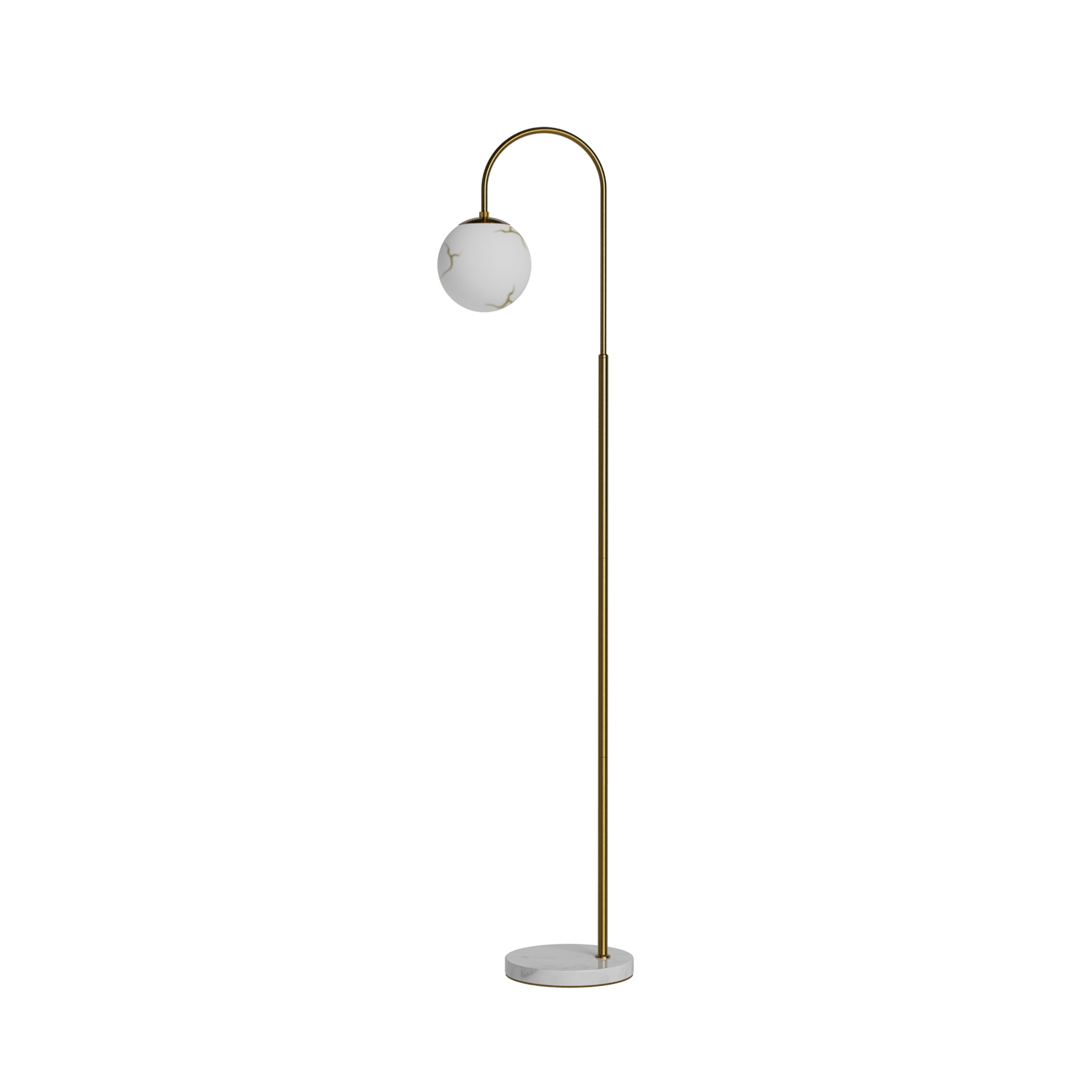 Lampa stojąca Bellagio, kolor mosiężny/biały, szkło, E27 – By Rydéns