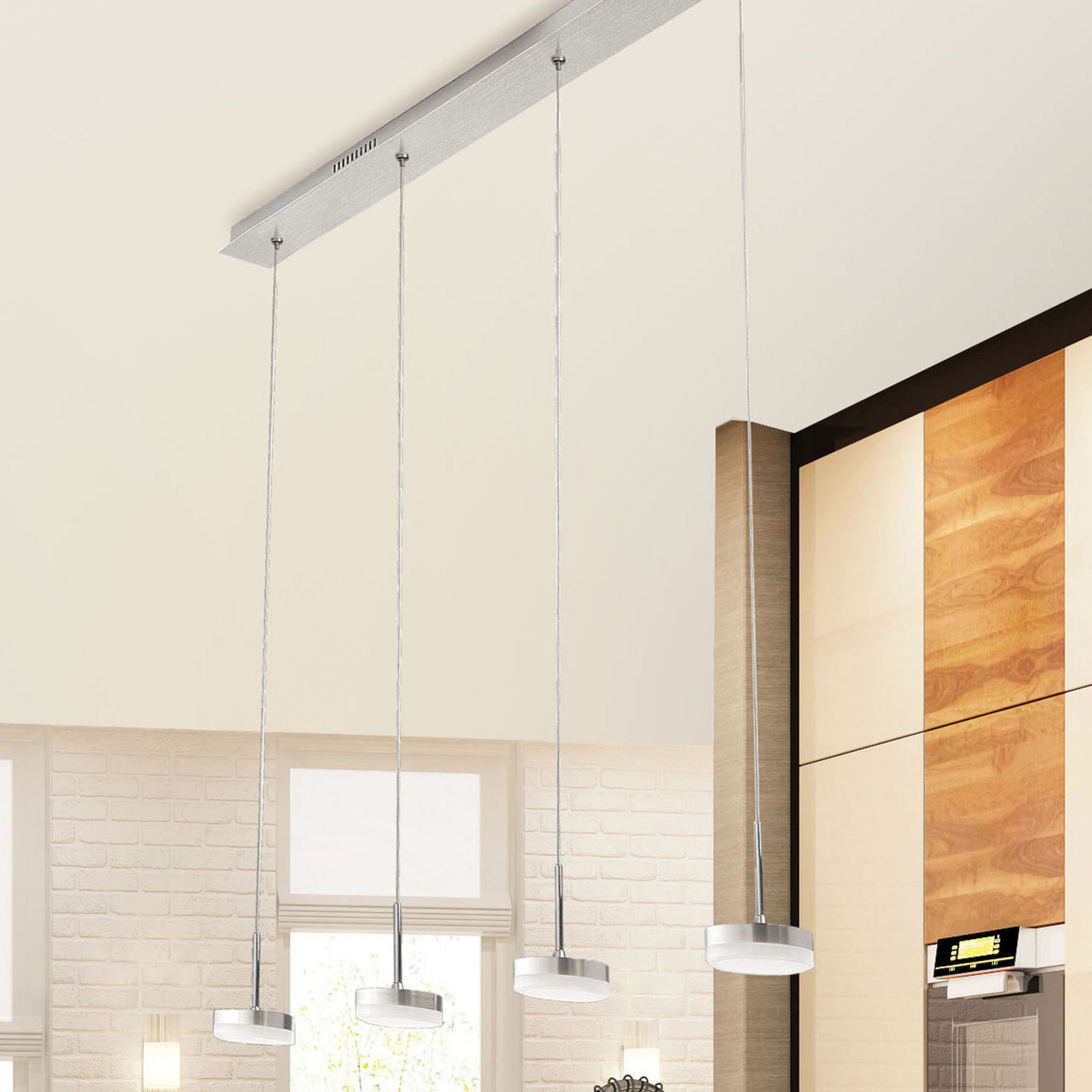 Fabas Luce Lampă suspendată LED Dunk 4 becuri - Camera de zi / sufragerie - modern - aluminiu alb - Metal
