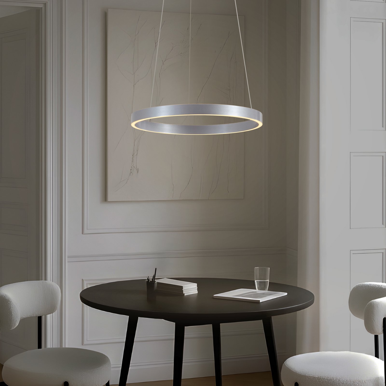 Lucande LED-hængelampe Yonam, Ø 60 cm, 1 lyskilde, aluminium, CCT Lucande LED-hængelampe Yonam, Ø 60 cm, 1 lyskilde, aluminium, CCT