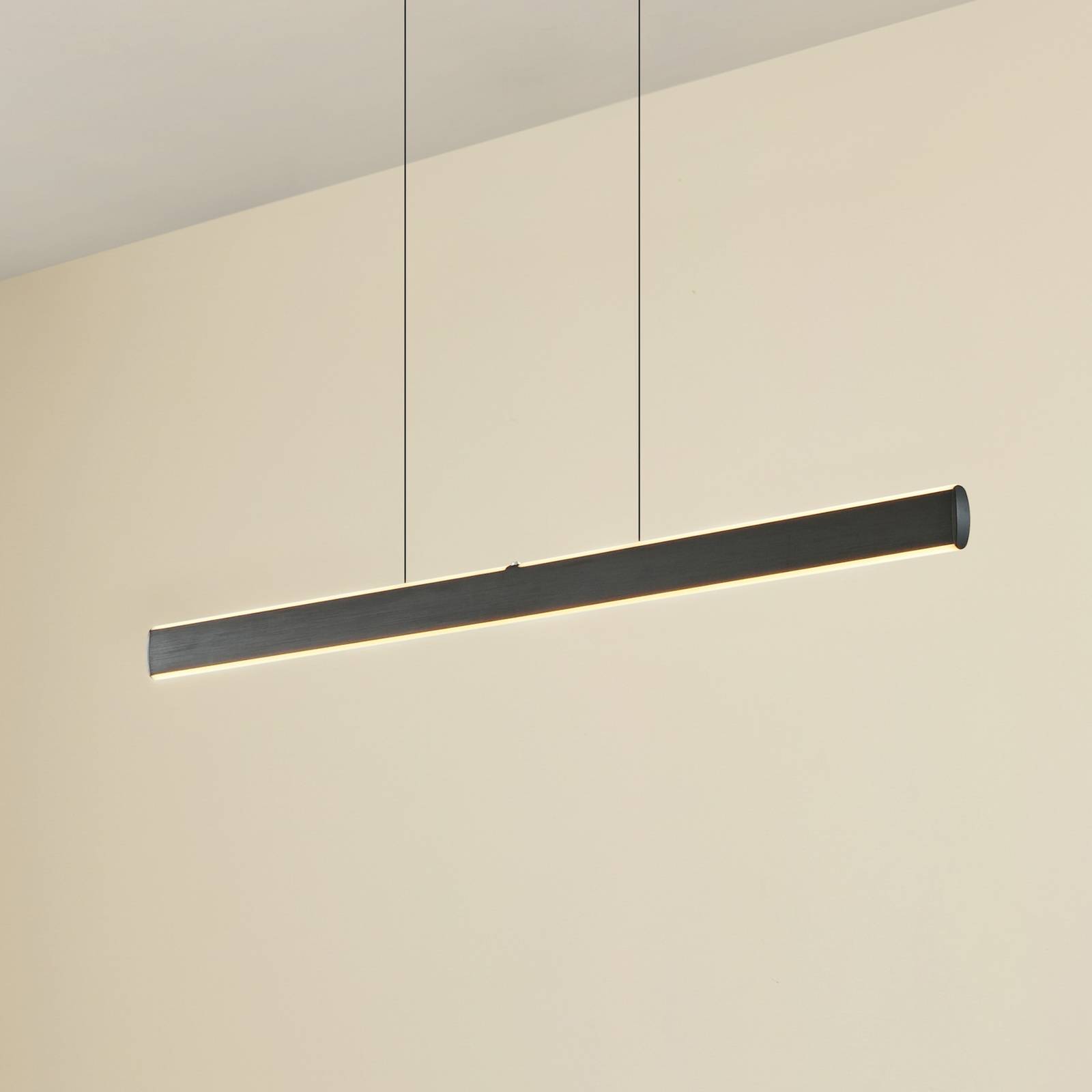 Lucande LED závesné svietidlo Arvon, čierna, 116 cm, stmievateľné, CCT