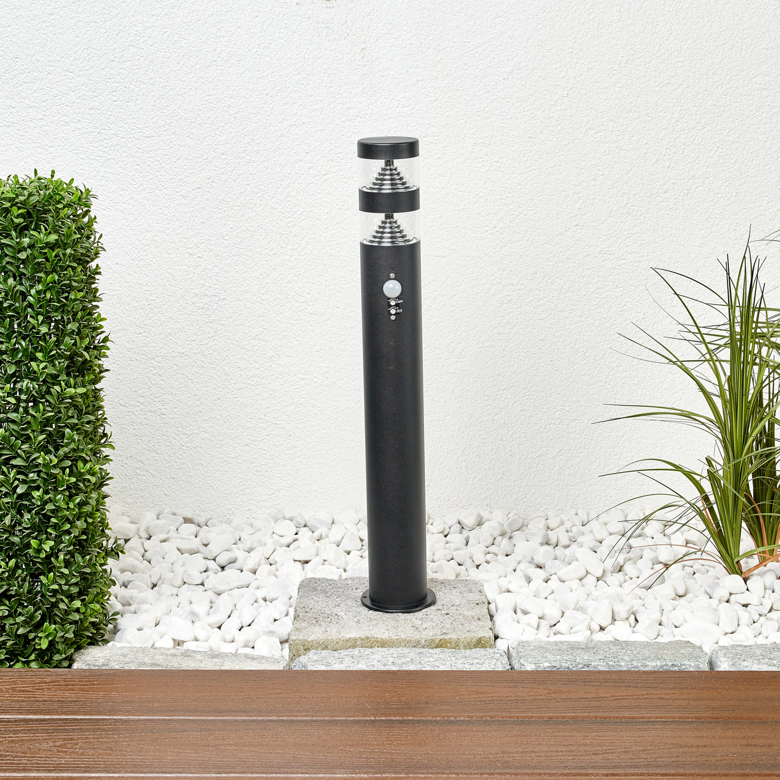 Lanea LED Gartenleuchte w/Sensor Black/Clear - Lindby