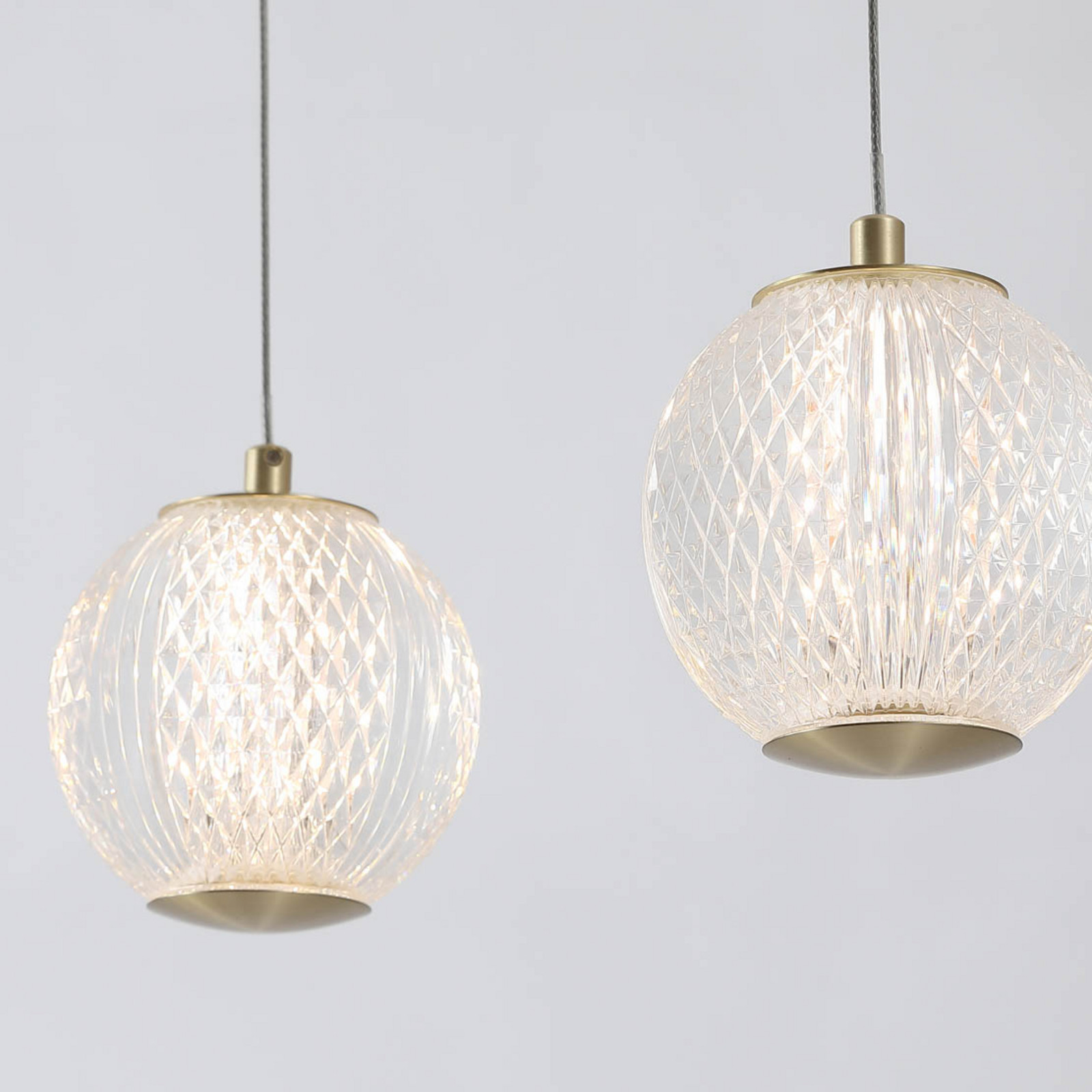 Searchlight Lampă suspendată LED Allure 5 becuri lungă culoare alamă acrilic - Camera de zi / sufragerie - alamă transparent - Metal