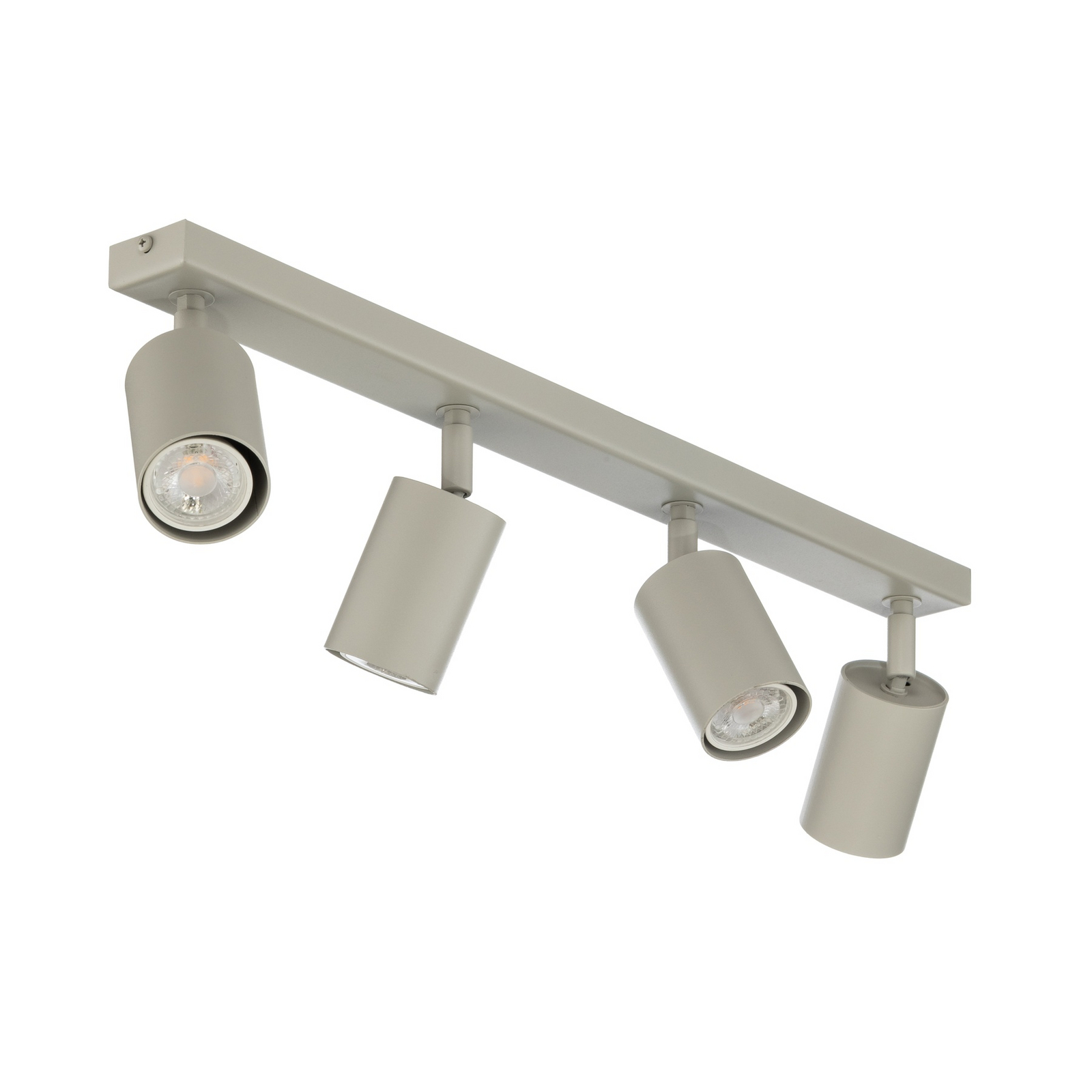 Deckenstrahler Zoom, 4-flammig, grau-beige, Stahl, GU10