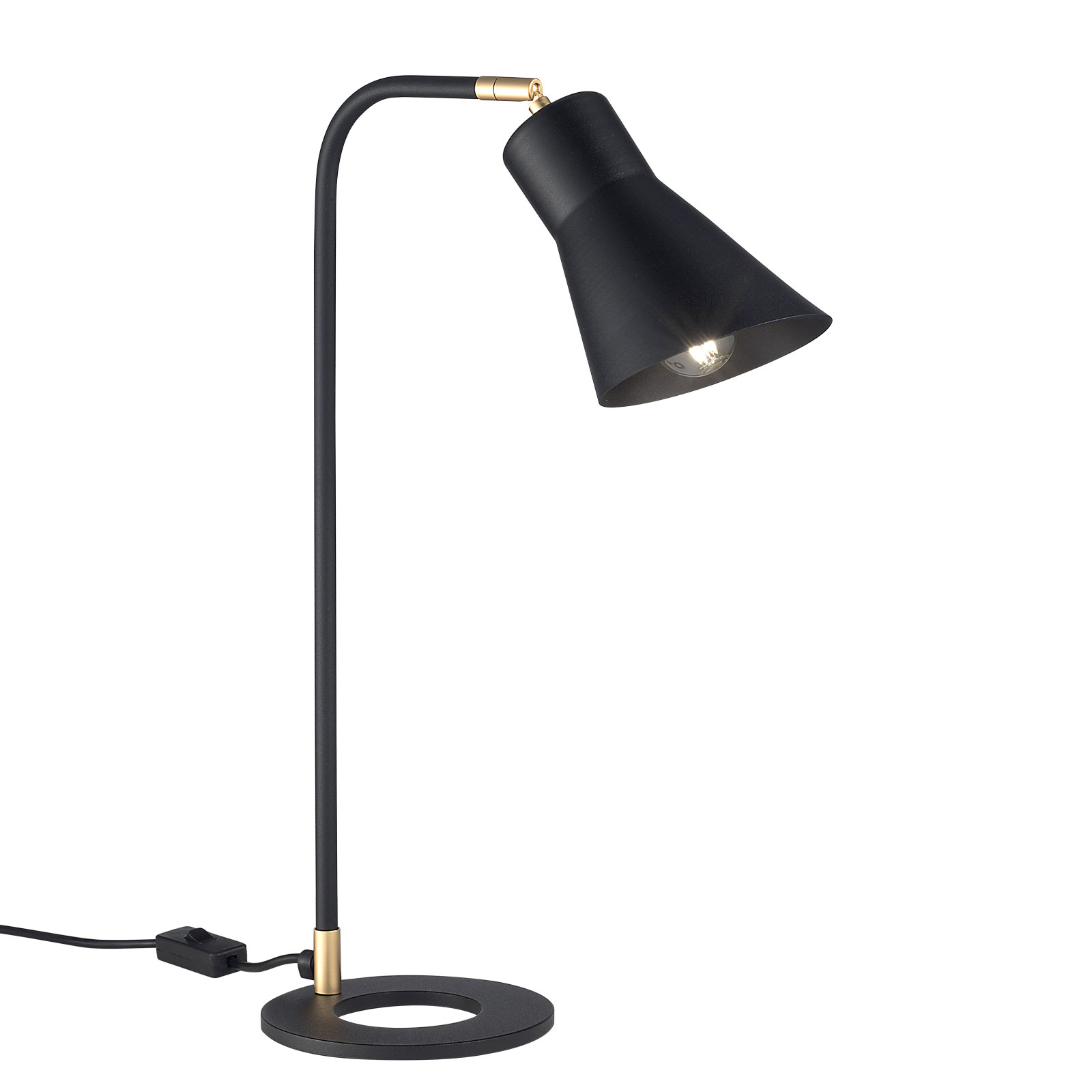 Conico table lamp, black/gold