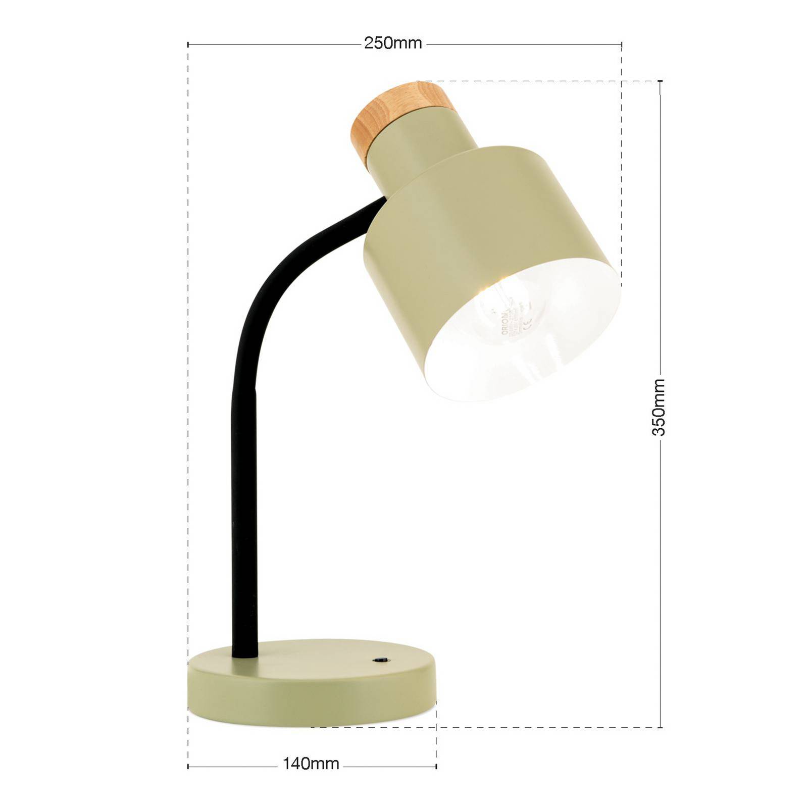 Tischleuchte Gili, lichtgrün, Stahl, Höhe 35 cm, E27 günstig online kaufen