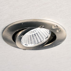 Εντοιχιζόμενο φωτιστικό οροφής LED Dione, IP44, 3.000 K, νικέλιο, αμυδρό