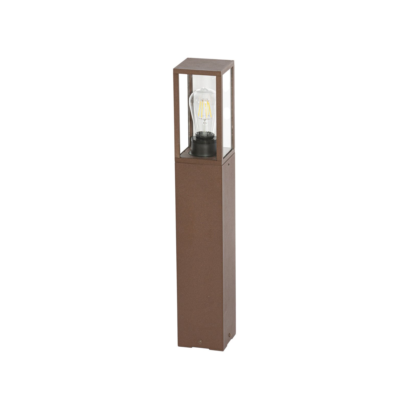 Lindby Robigus pillar light, rust-coloured, aluminium