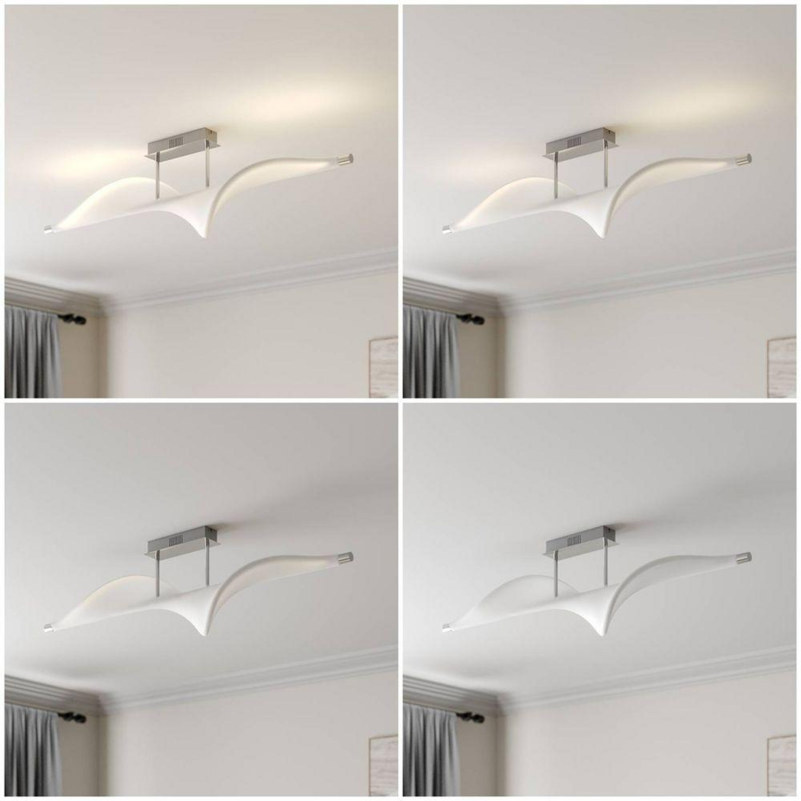 Edano LED Plafonieră White/Chrome - Lucande