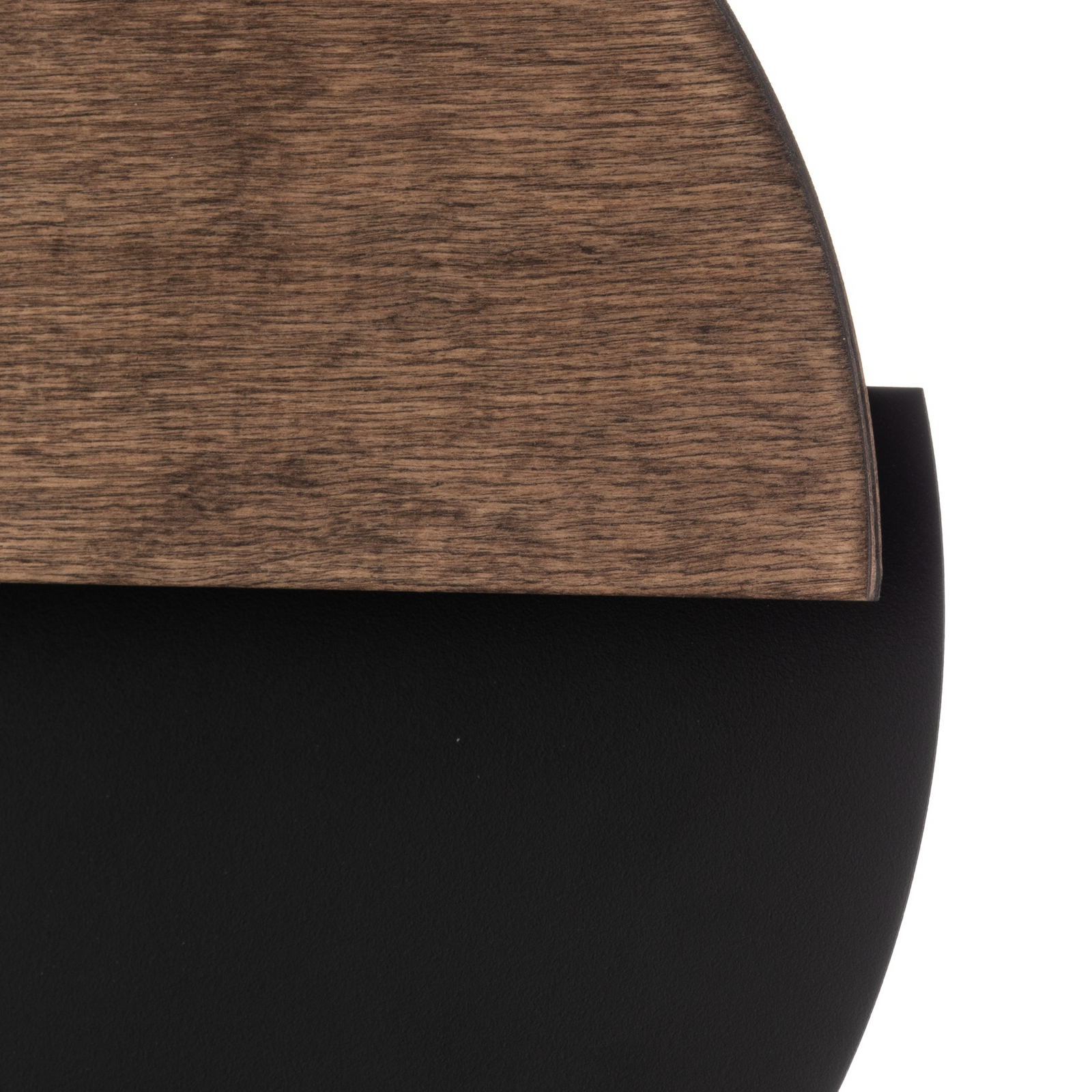 LED nástěnné světlo Luna S, černá/wenge, ocel, dřevo, 3 000 K