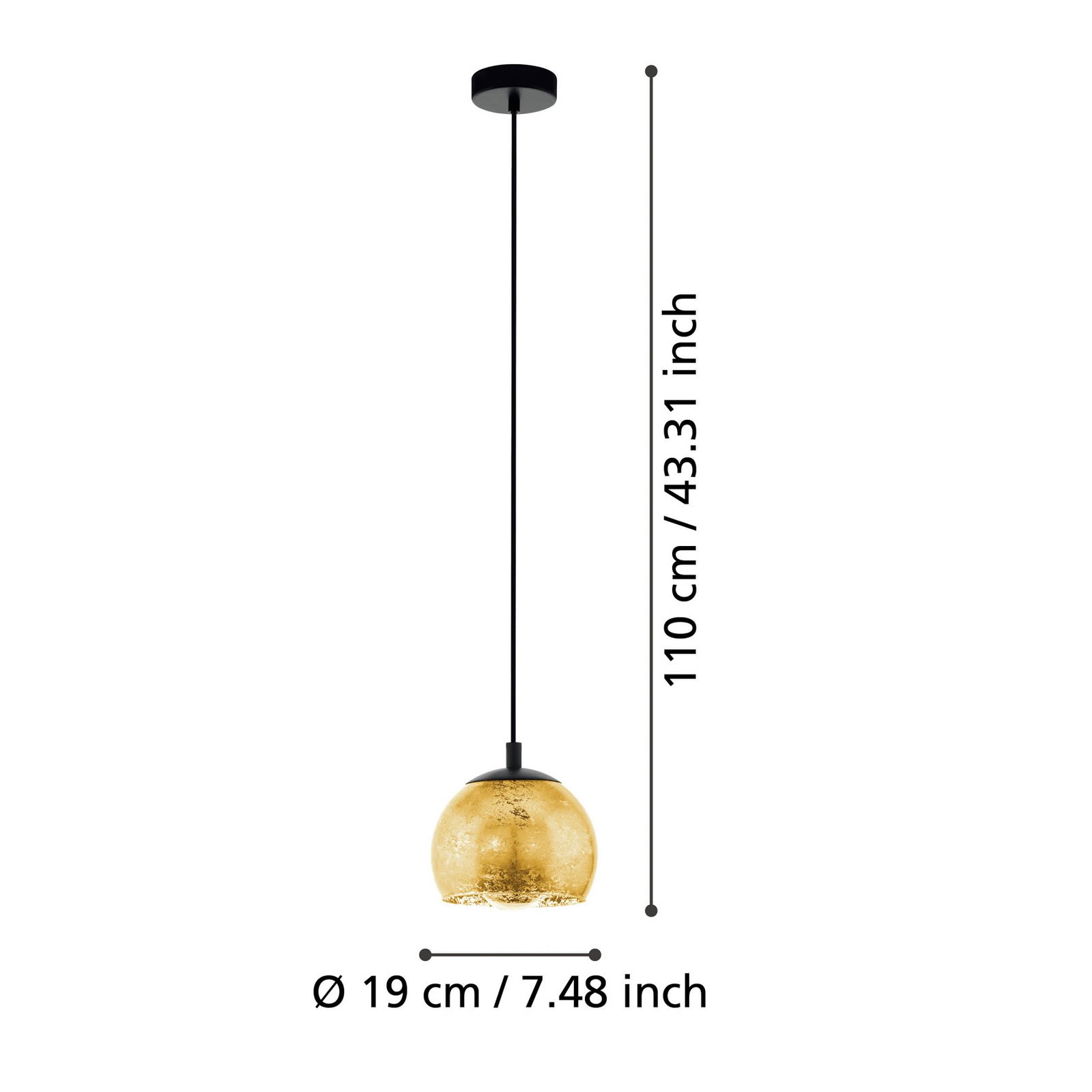 Pakabinamas šviestuvas "Albaraccin", viengubas, Ø 19 cm