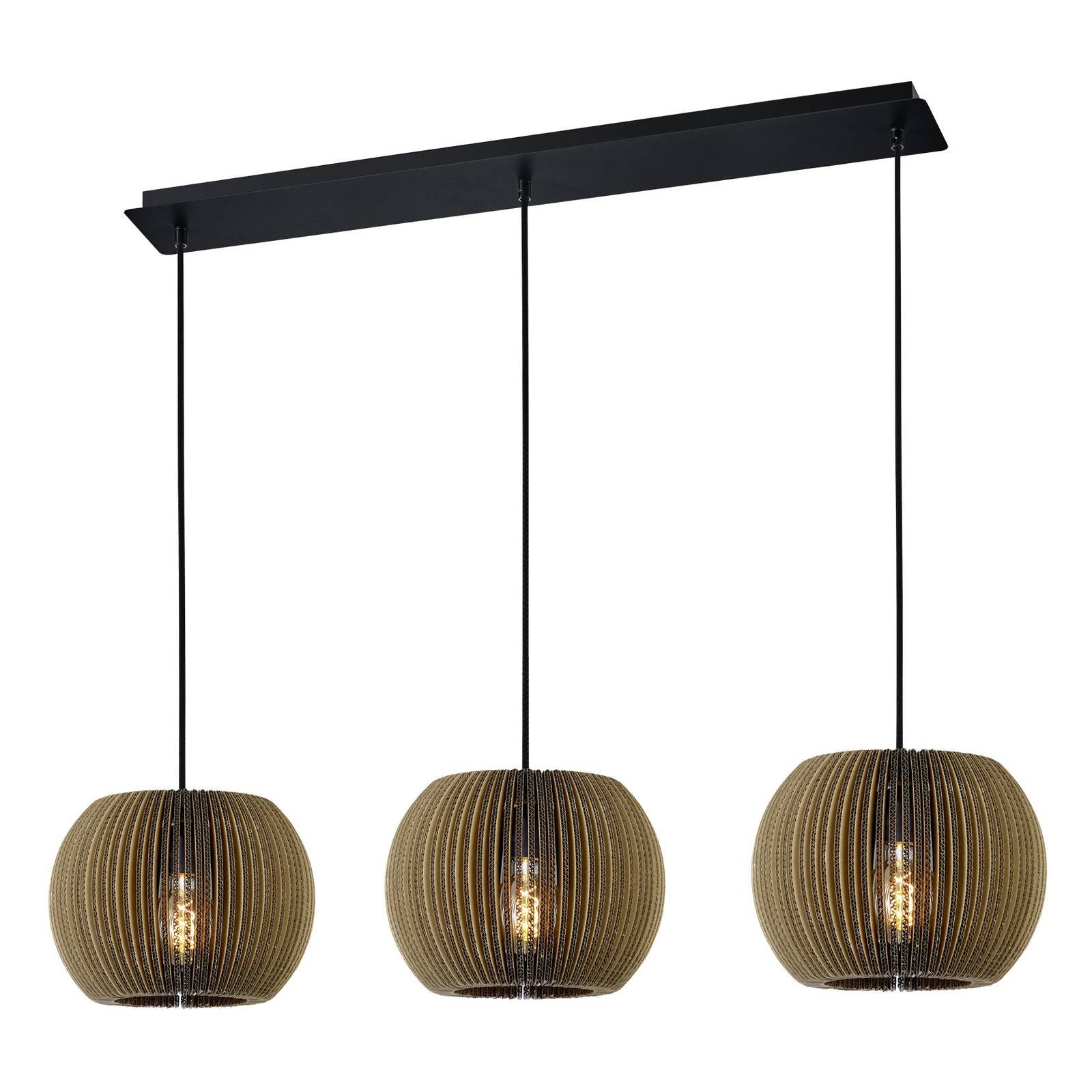 Suspension Layer en carton 3 lampes ronde