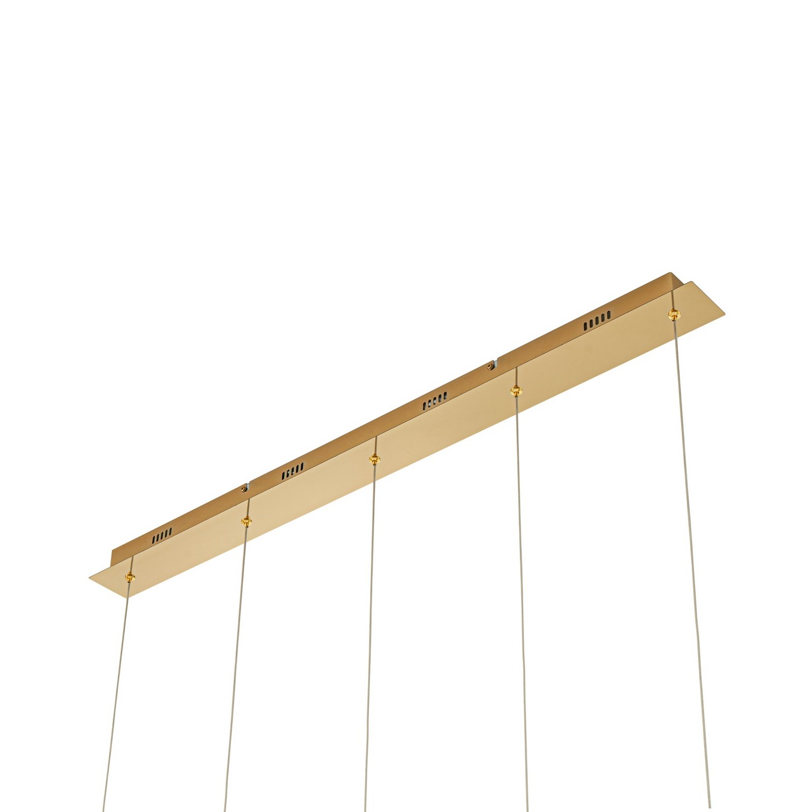 Lucande LED-pendellampe Hayley, 96 cm, 5 lyskilder, gull, glass