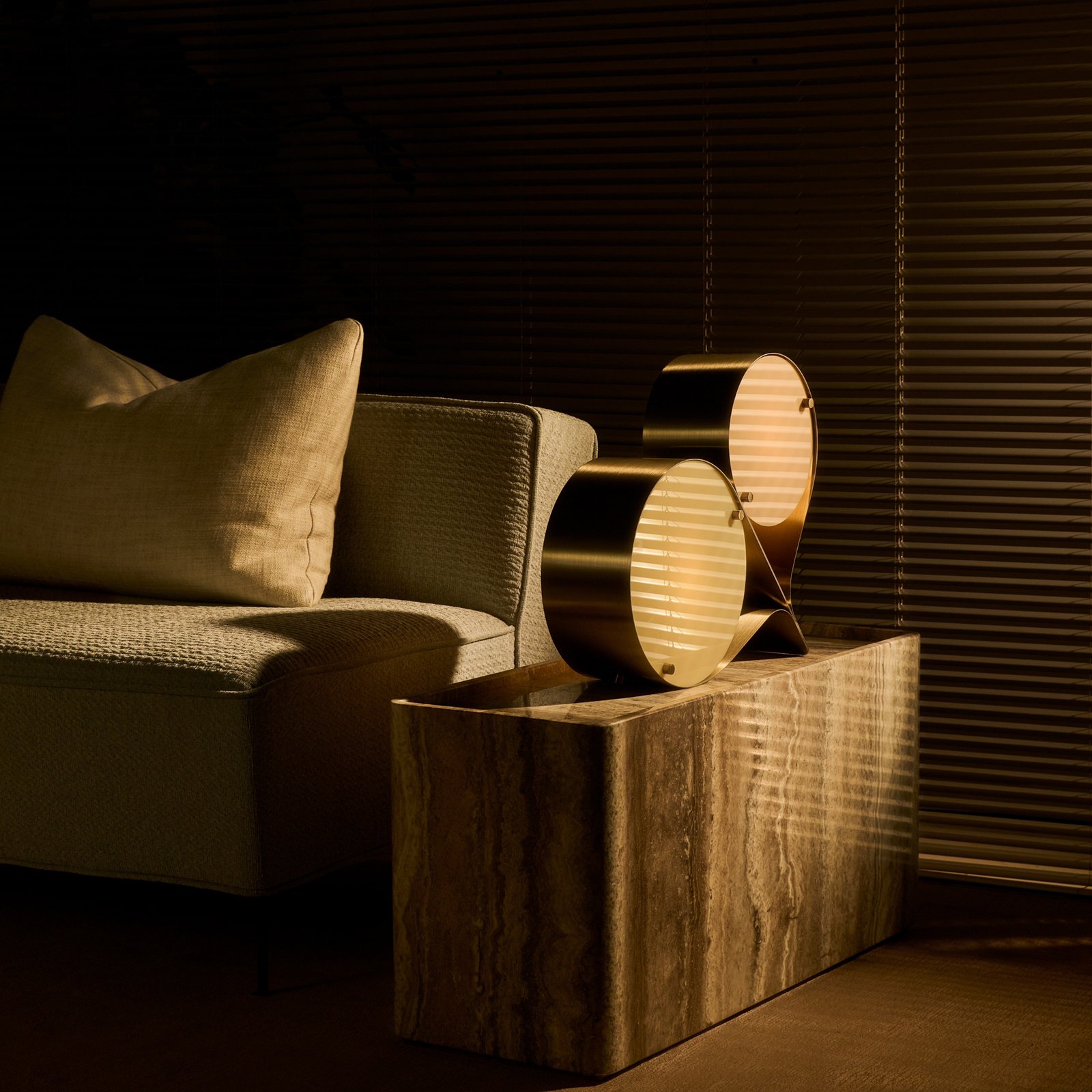 Coppia Tafellamp Bronzen Staal/Ivory/Blush - GUBI