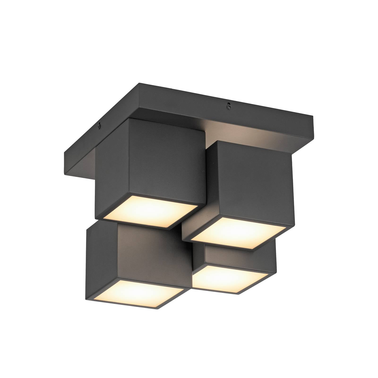 JUST LIGHT. LED-Deckenleuchte Tetris, Eisen, 3000 K, schwarz
