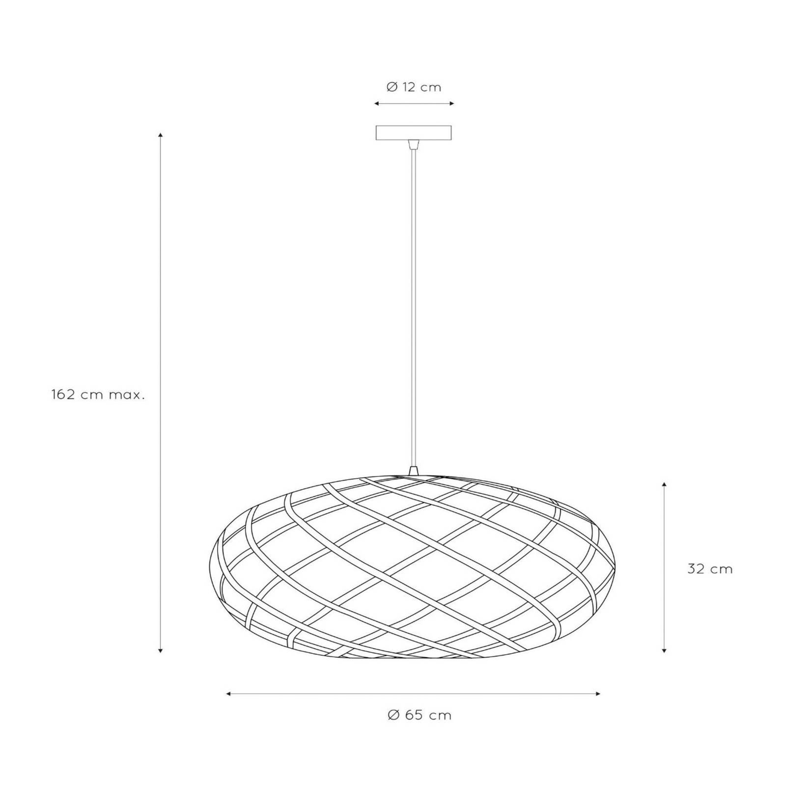 Wolfram hængelampe oval skærm 65 cm gylden