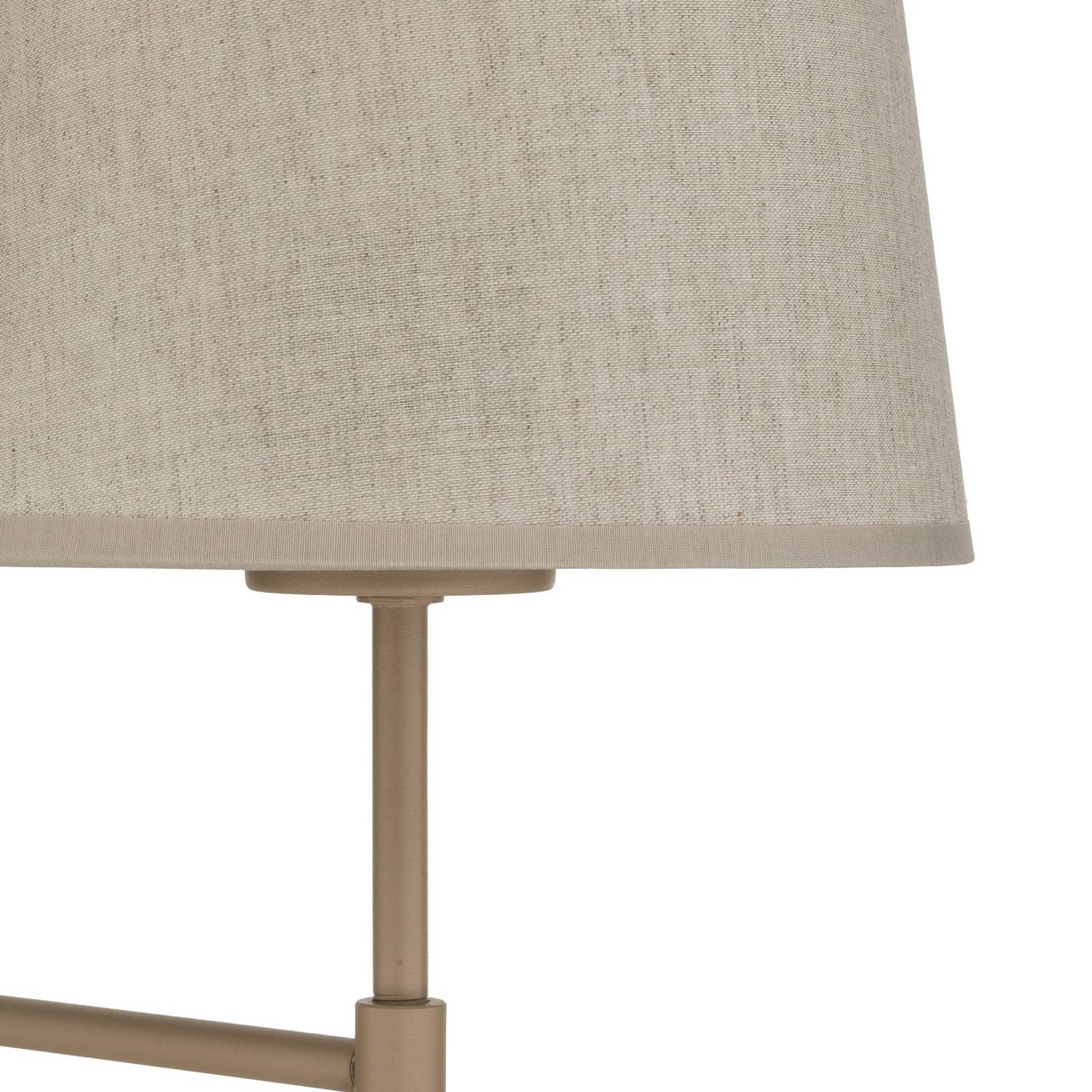 Lampa ścienna Elizabeth, kolor piaskowy/beżowy, len, wysokość 39 cm, E27