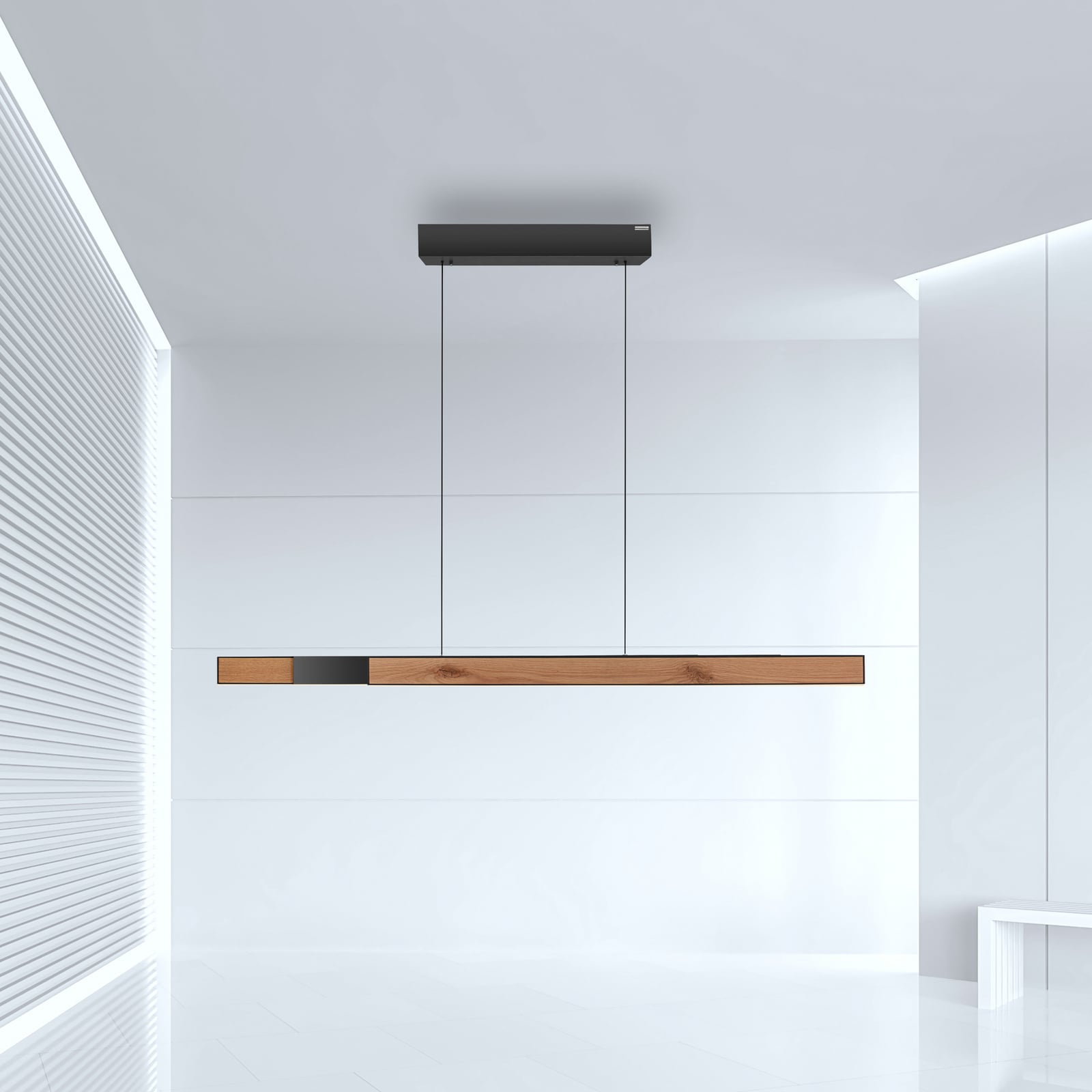 Suspension LED Moto-Rise, chêne/noir perle, aluminium, CCT - PURE Suspension LED Moto-Rise, chêne/noir perle, aluminium, CCT - PURE