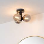 Trudy bathroom ceiling light, 3-bulb, black/smoke