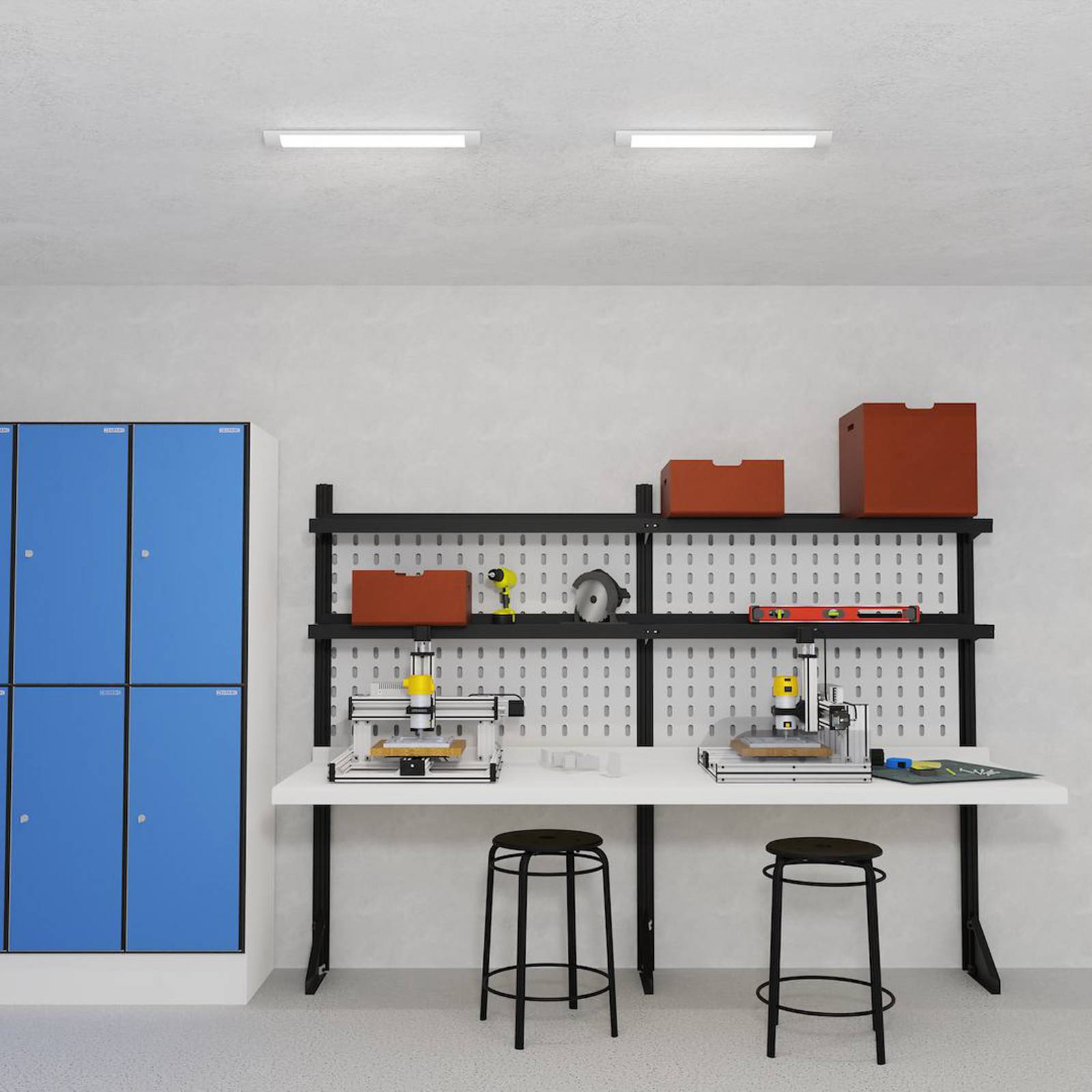 Lampa sufitowa LED Batten, długość 60 cm, aluminium, biała, 4000 K