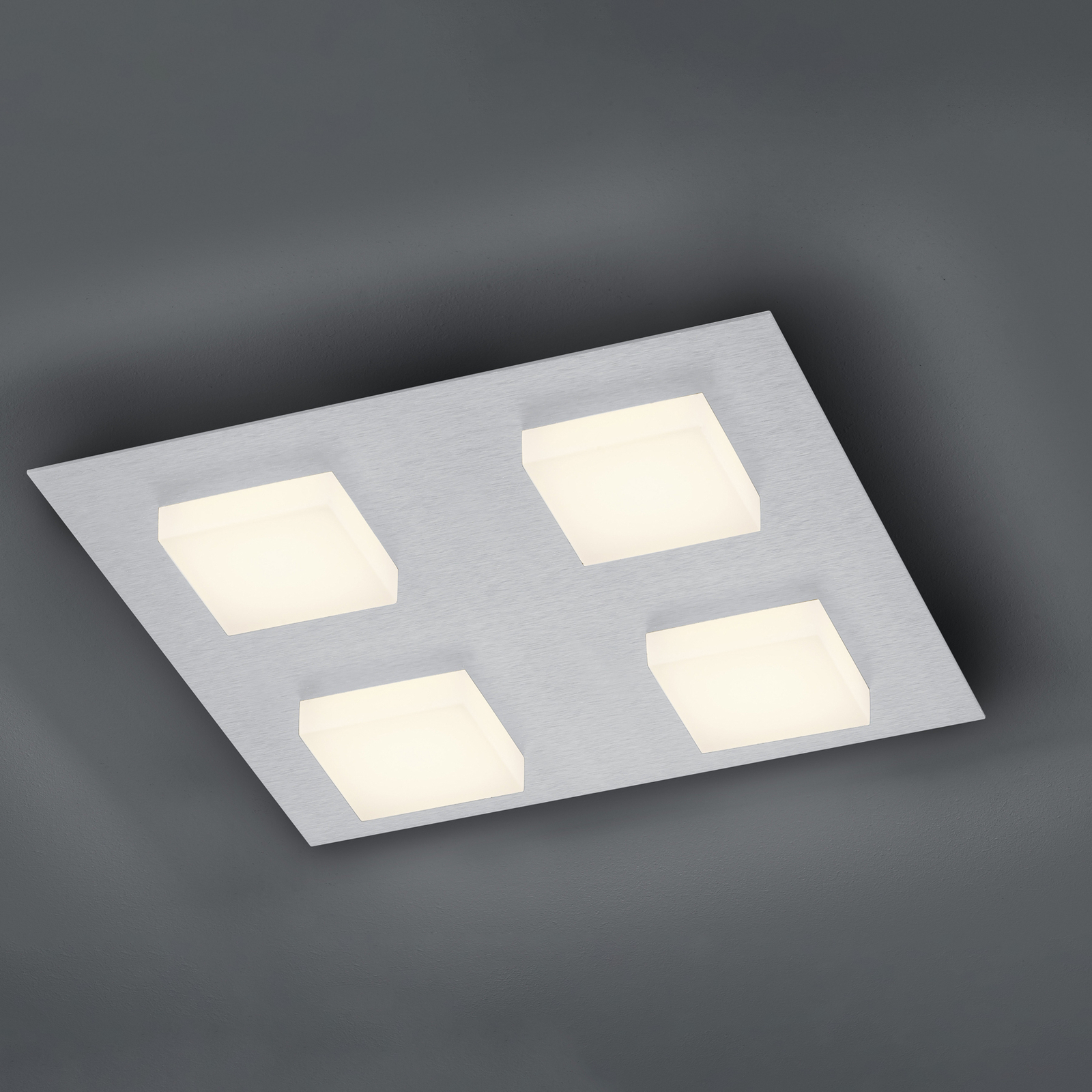 BANKAMP Luno LED ceiling light 4-bulb silver