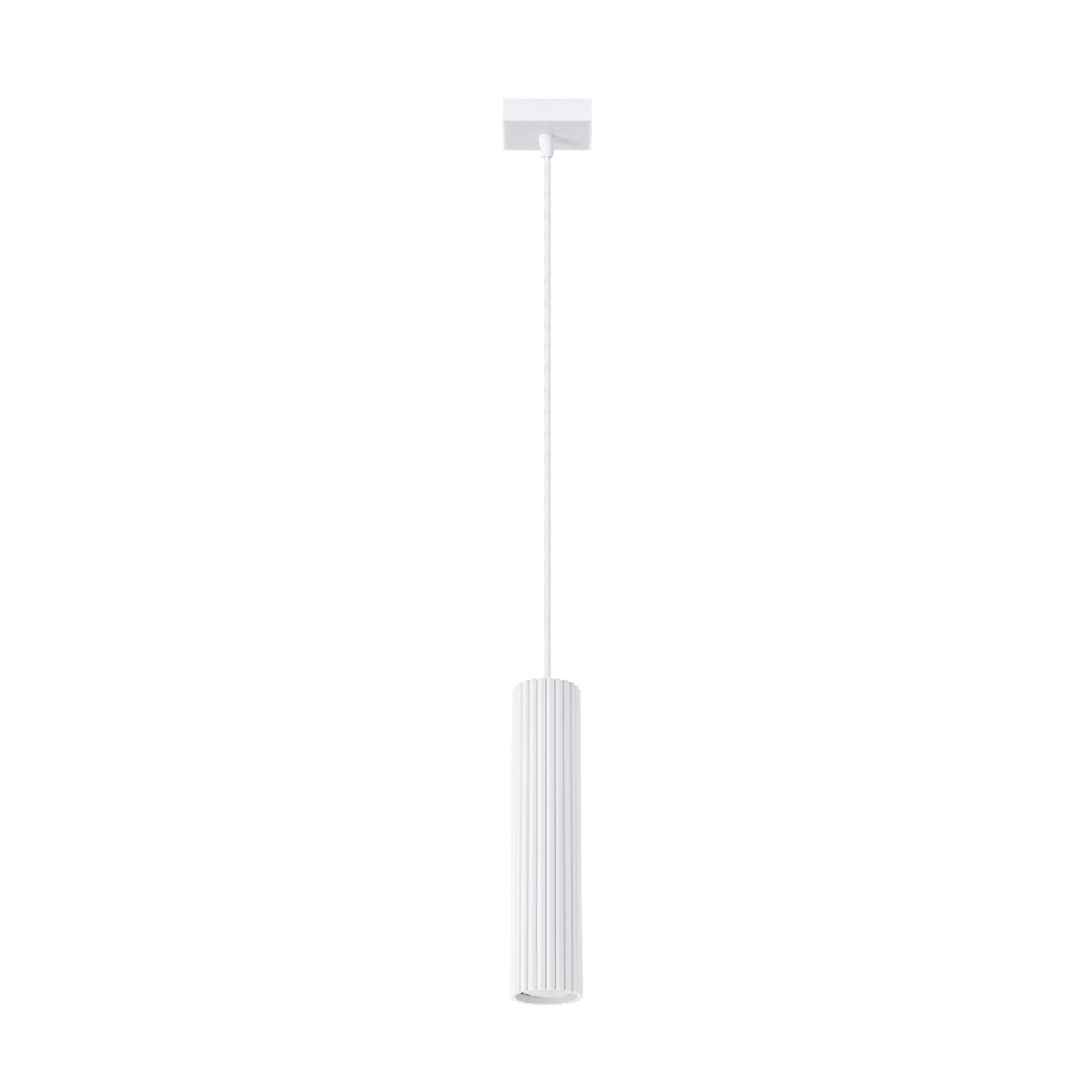 Carbon pendellampe, hvit, Ø 6 cm, aluminium