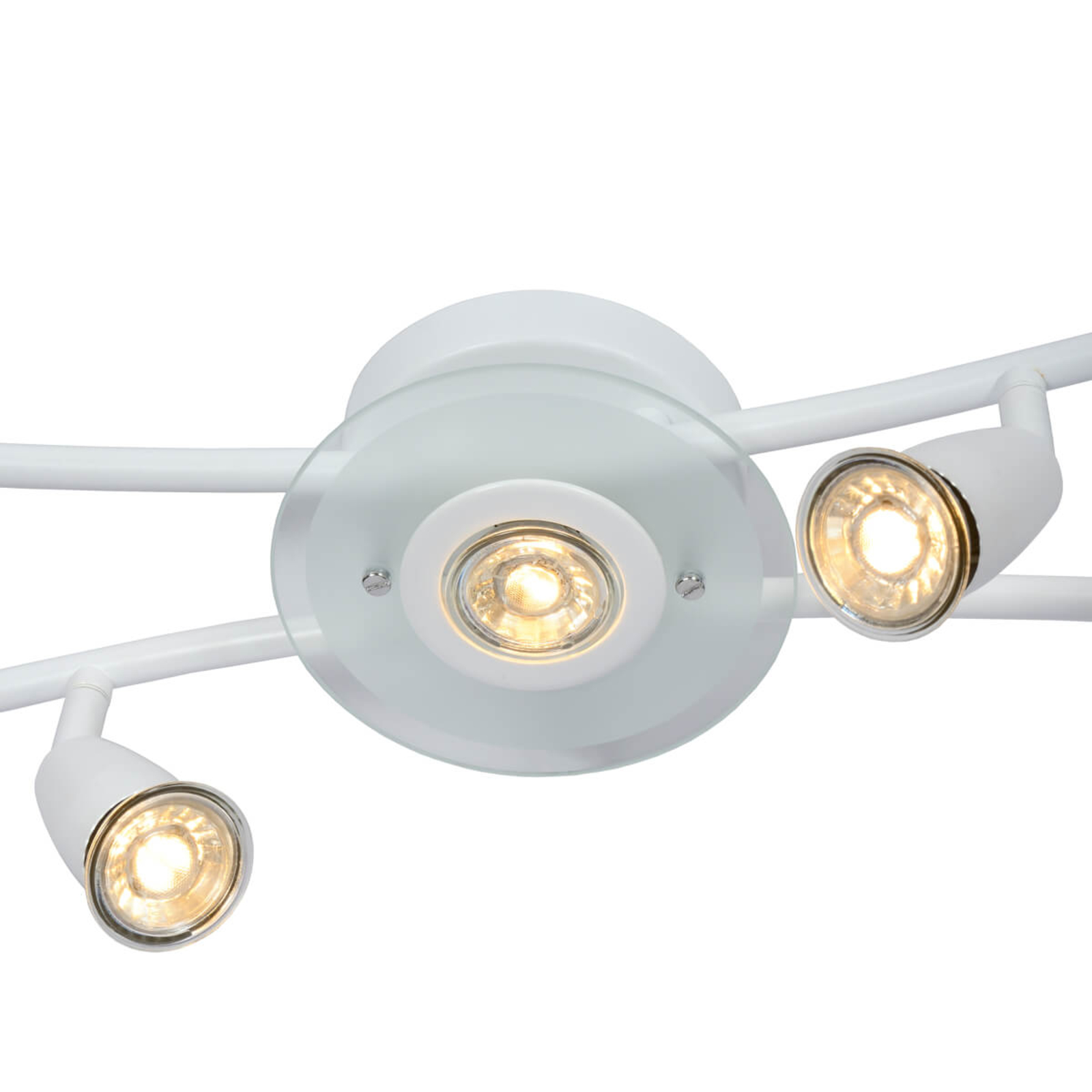 Lucide Bingo LED ceiling lamp 79 cm white, for Living / Dining Room, metal, acrylic, GU10, 5 W, energy efficiency: A+, L: 79 cm, W: 20 cm, H: 15 cm