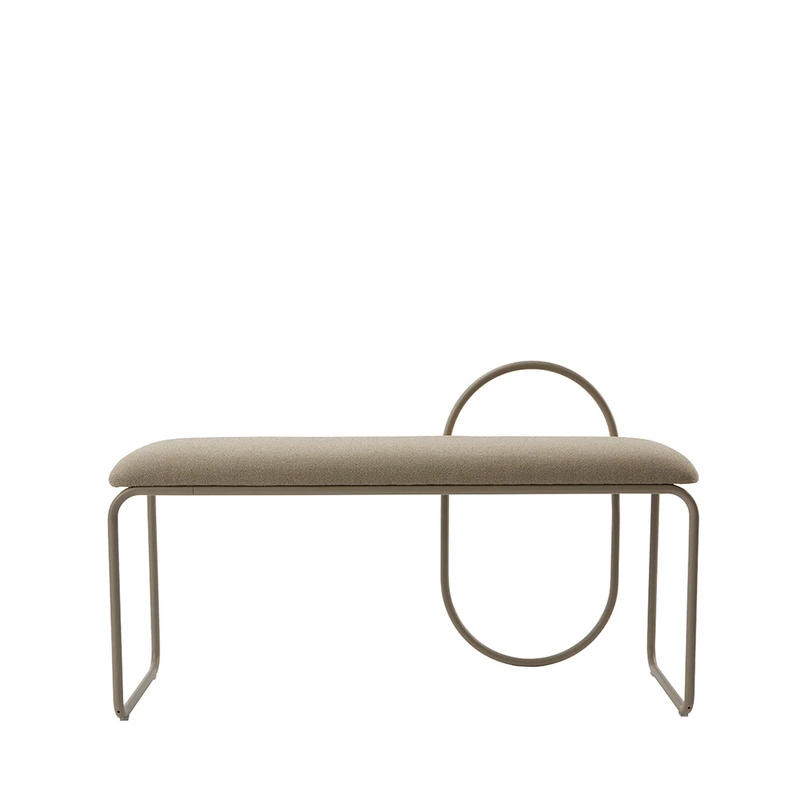 Produktfoto för AYTM - ANGUI Bench - Bänk - Taupe Bouclé 0072 - L110 x W39 x H68 cm