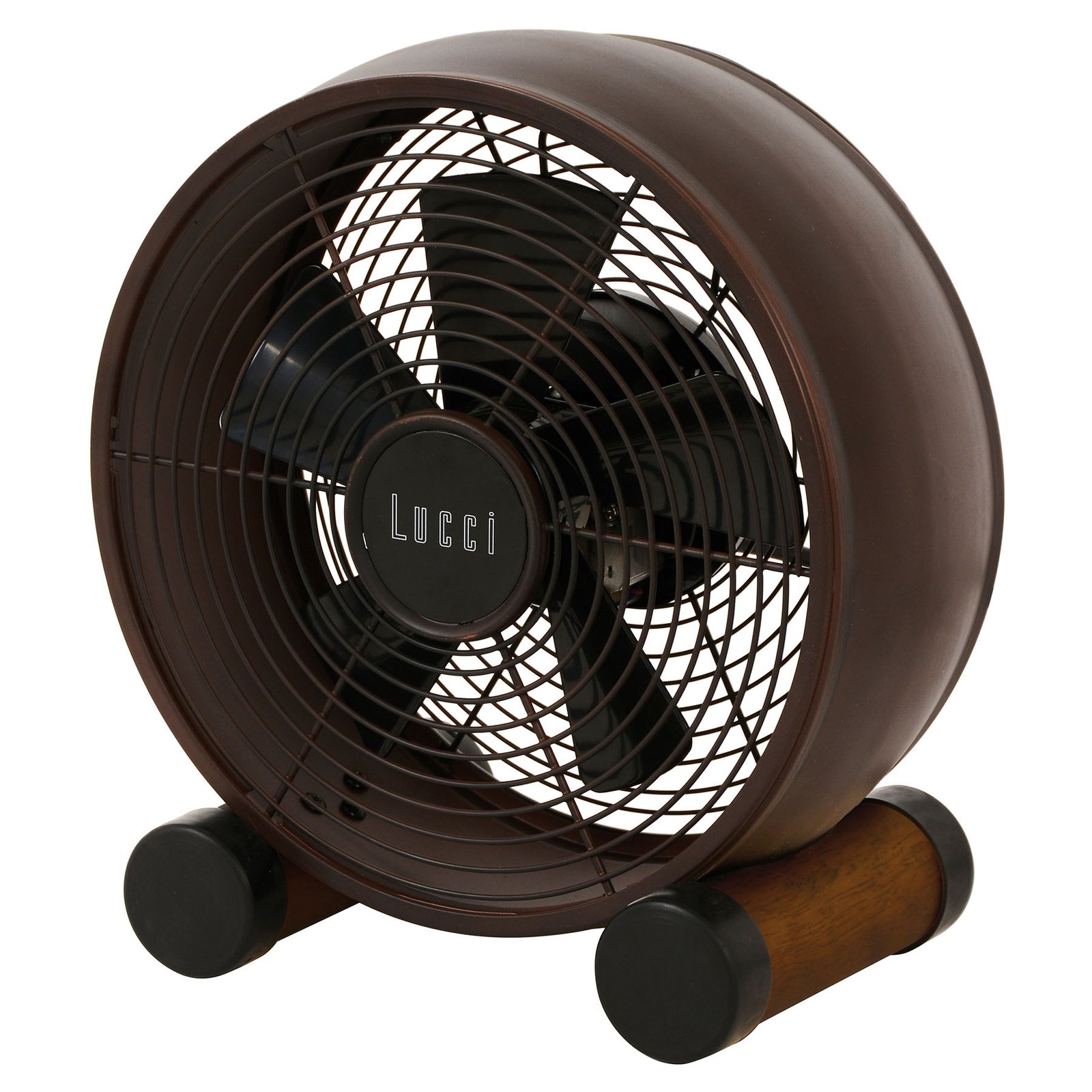 Breeze table fan, Ø 20 cm, black/walnut