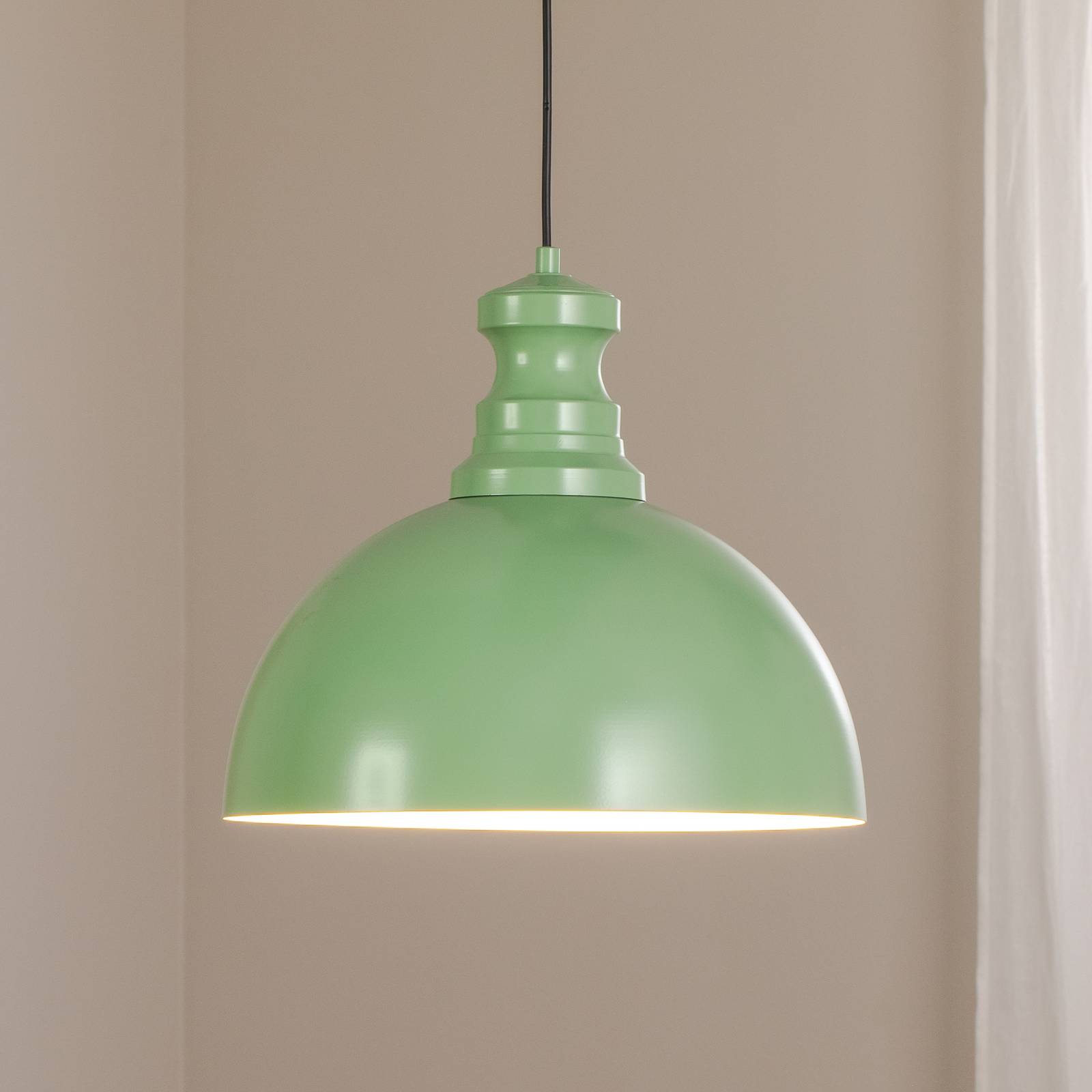 Lampa wisząca Kure, miętowo-zielona, metal, Ø 40 cm E27