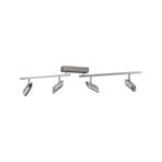 LED таванни прожектори Risell, дължина 104 cm, цвят алуминий