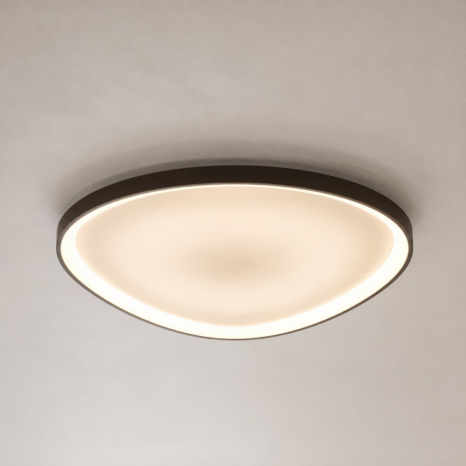 Asken LED-taklampa, 61 cm, brun, CCT, dimbar &ndash; Lucande - Vardagsrum - Modern - Aluminium - Plafond