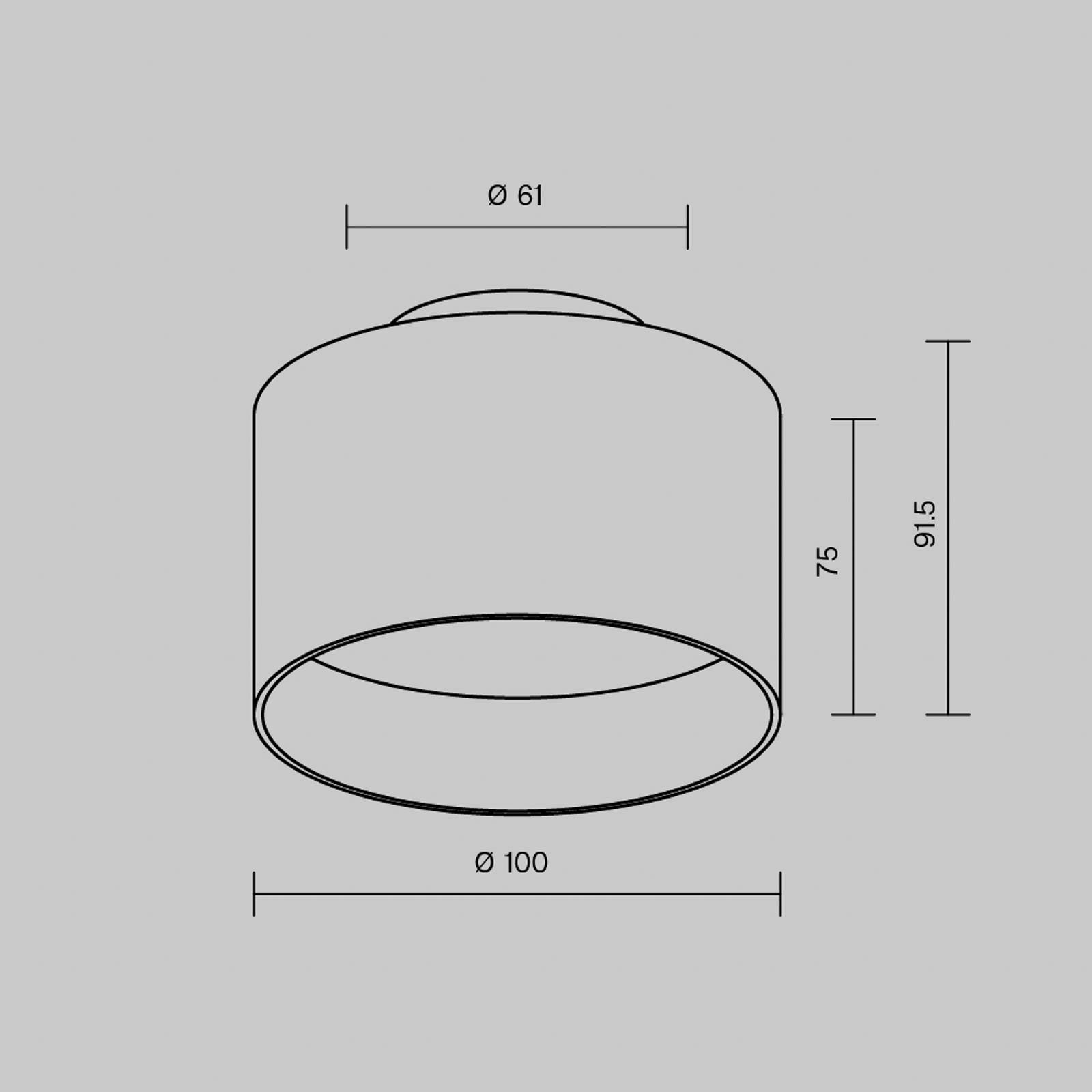 Maytoni lampa sufitowa LED Planet, czarna, Ø 10 cm, aluminium 3000 K