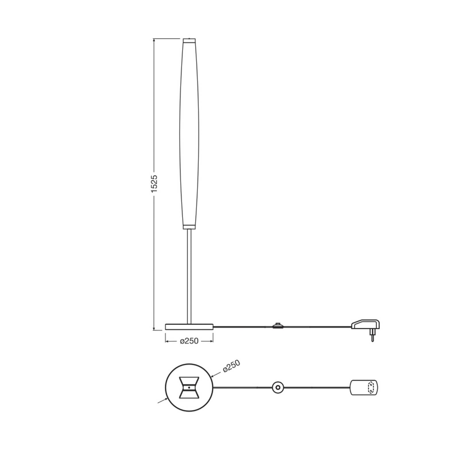 Lampa stojąca LED OSRAM Decor Flat Felt, szara, filc, 3000 K