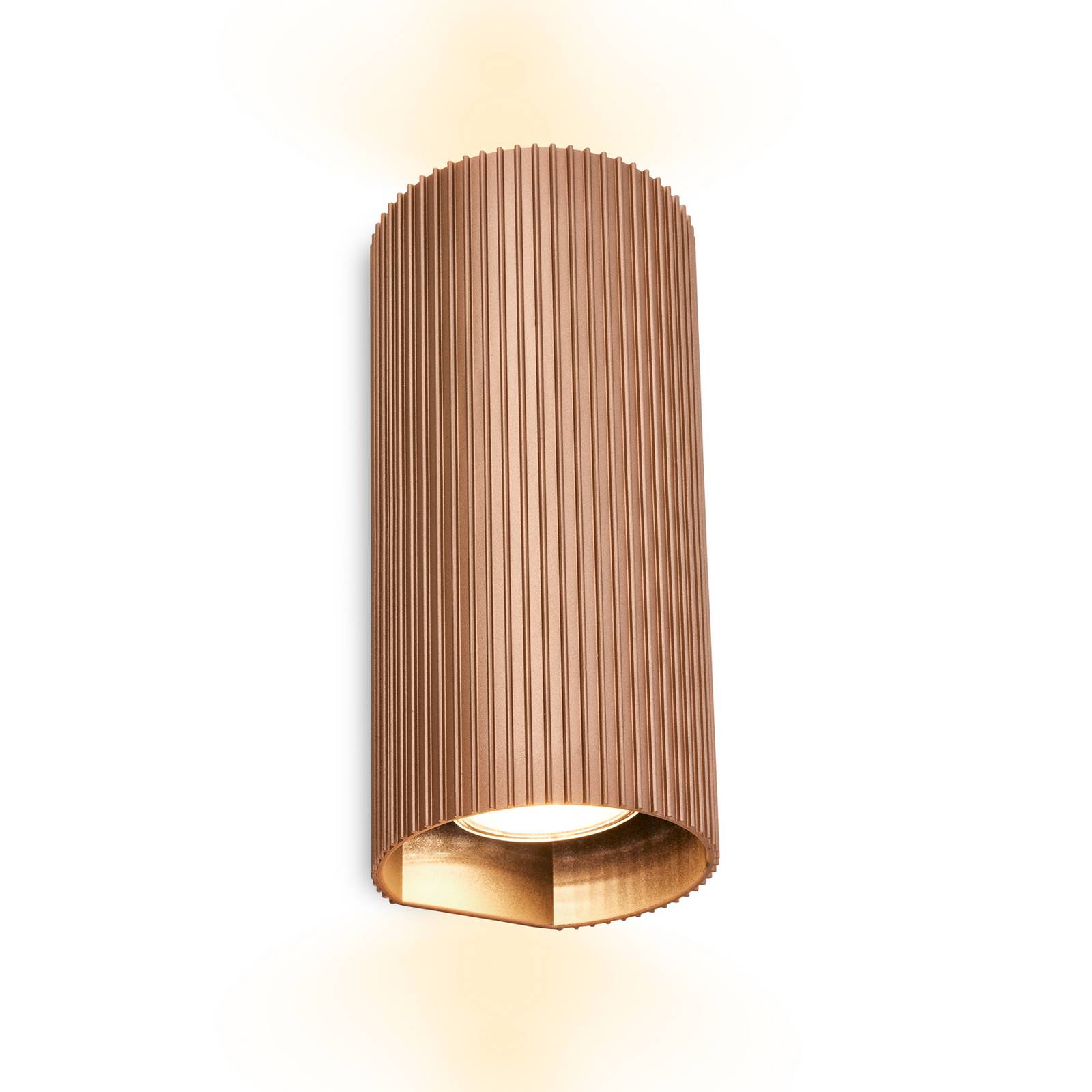 Wandleuchte Ida, braun, Kunststoff, Ø 8,5 cm, GU10