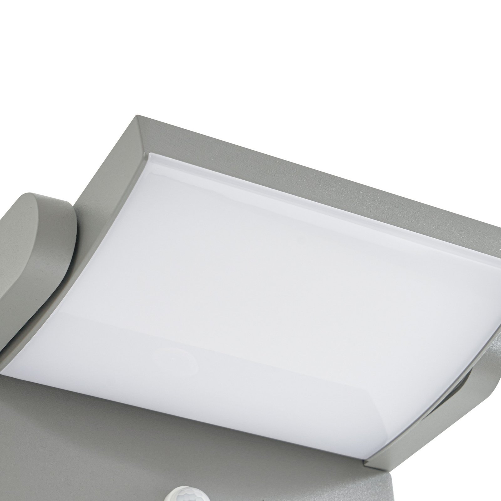 Lindby LED buiten wandlamp Sherin, grijs, zwenkbaar, sensor