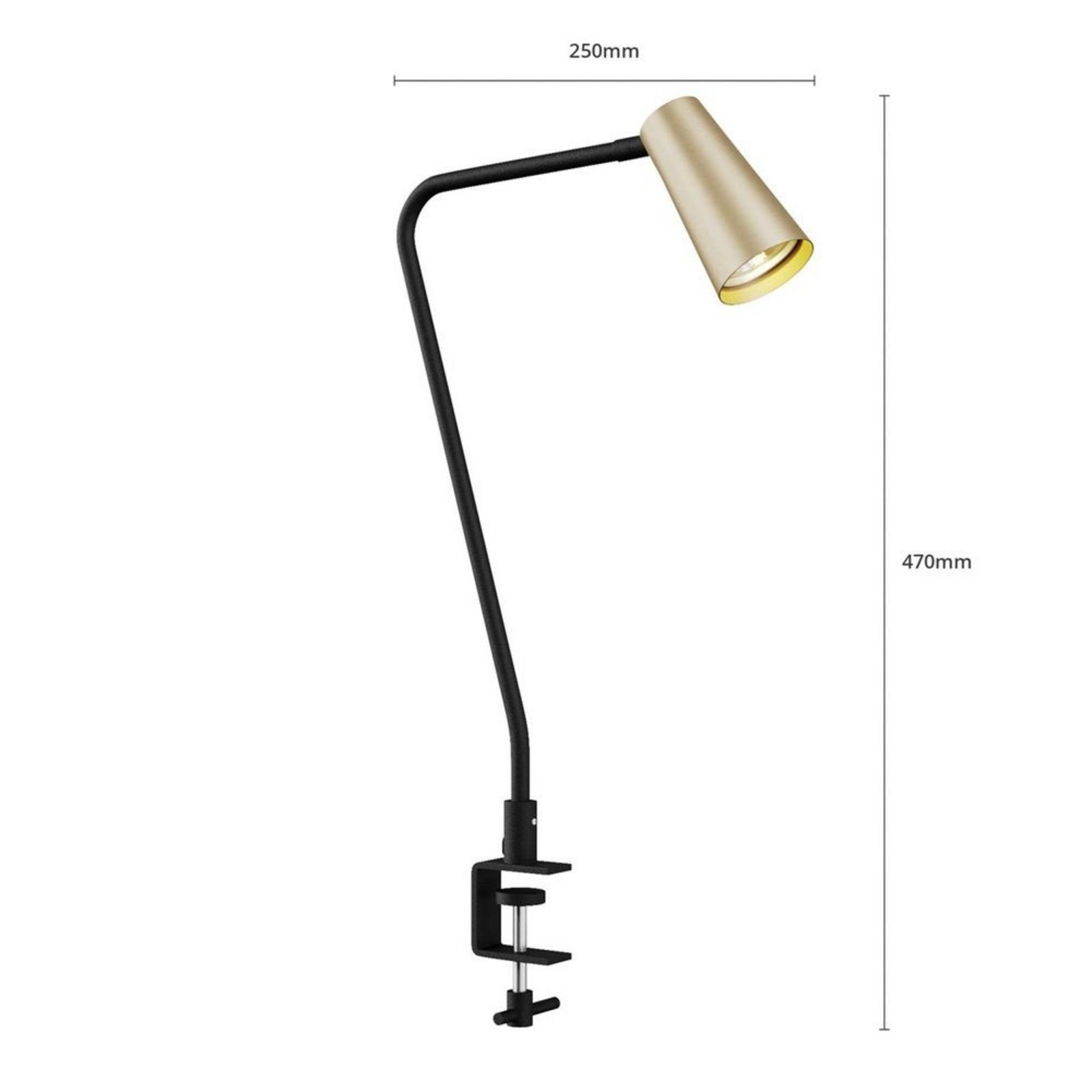 Angelina Klypelampe Brass/Black - Lucande
