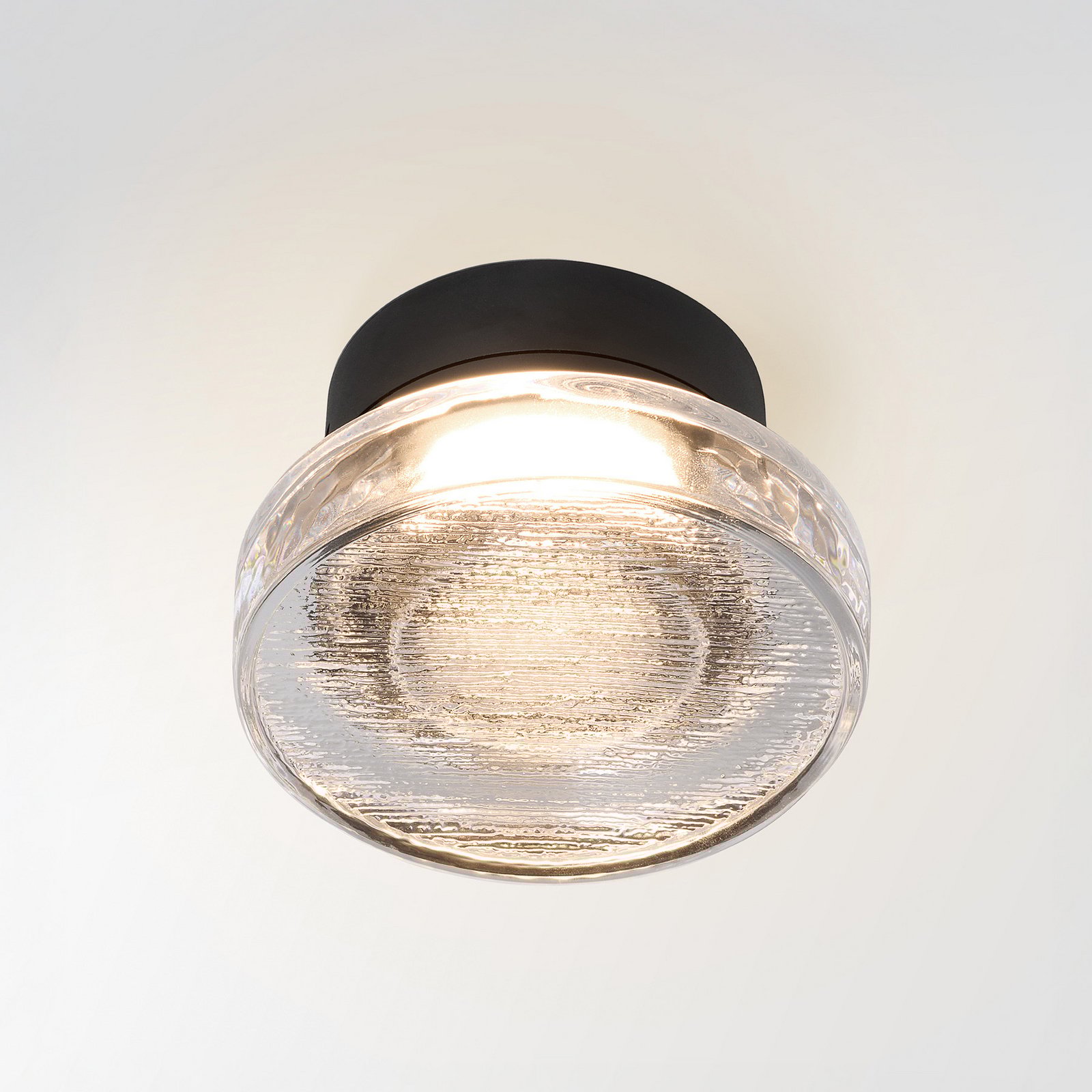 Applique murale d'extérieur LED MARSET Roc, Ø 17 cm, noir/translucide