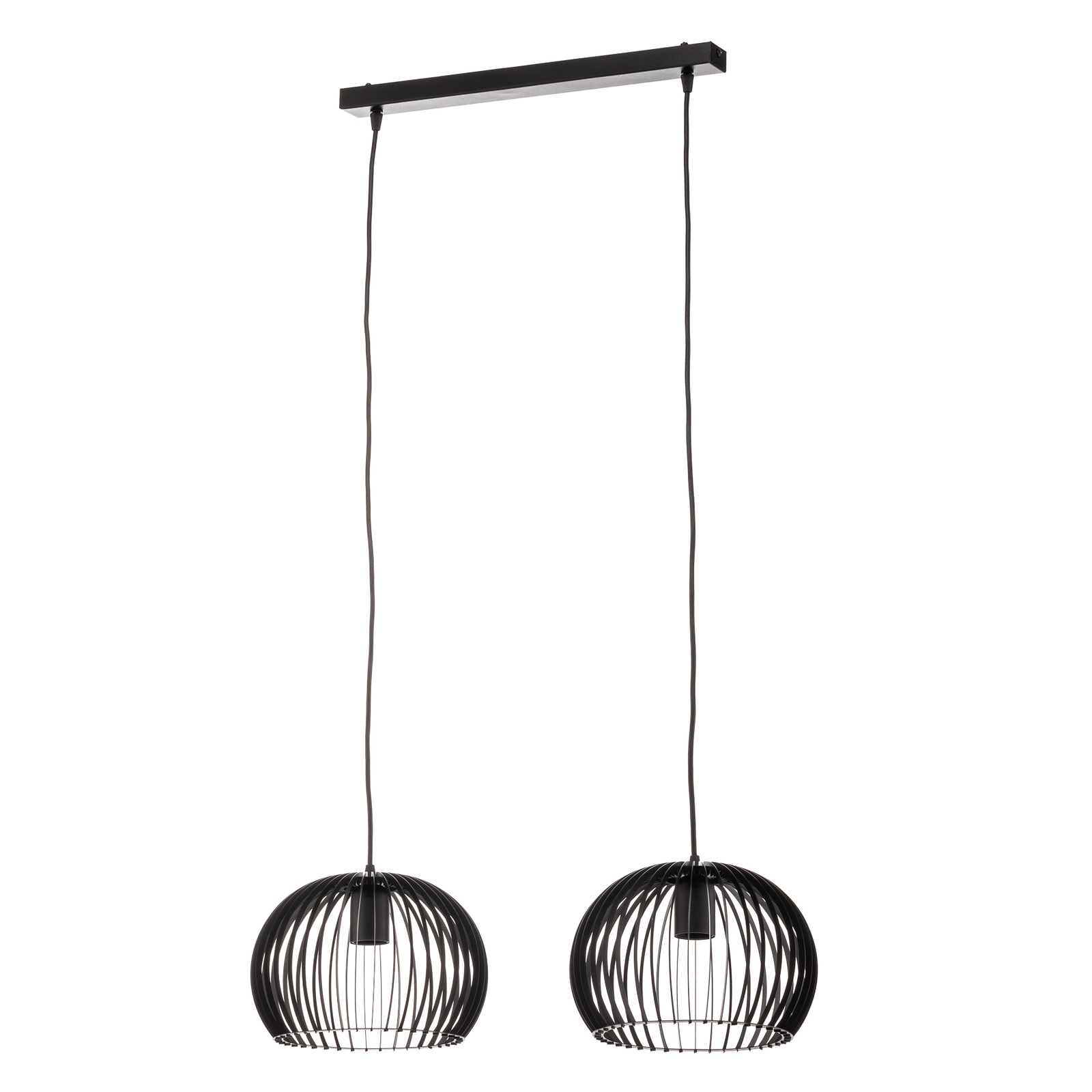 Hanglamp Larus van zwart staal, 2-lamps
