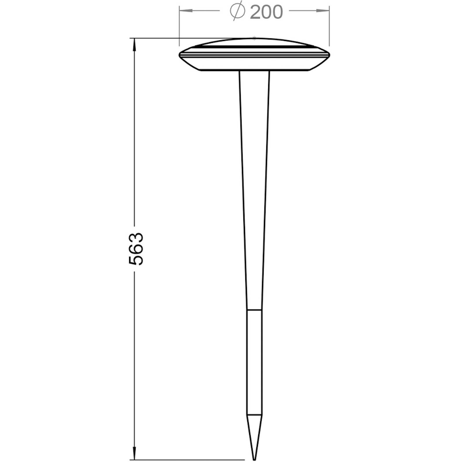 Lampa cokołowa LED Bermuda z grotem ziemnym szara